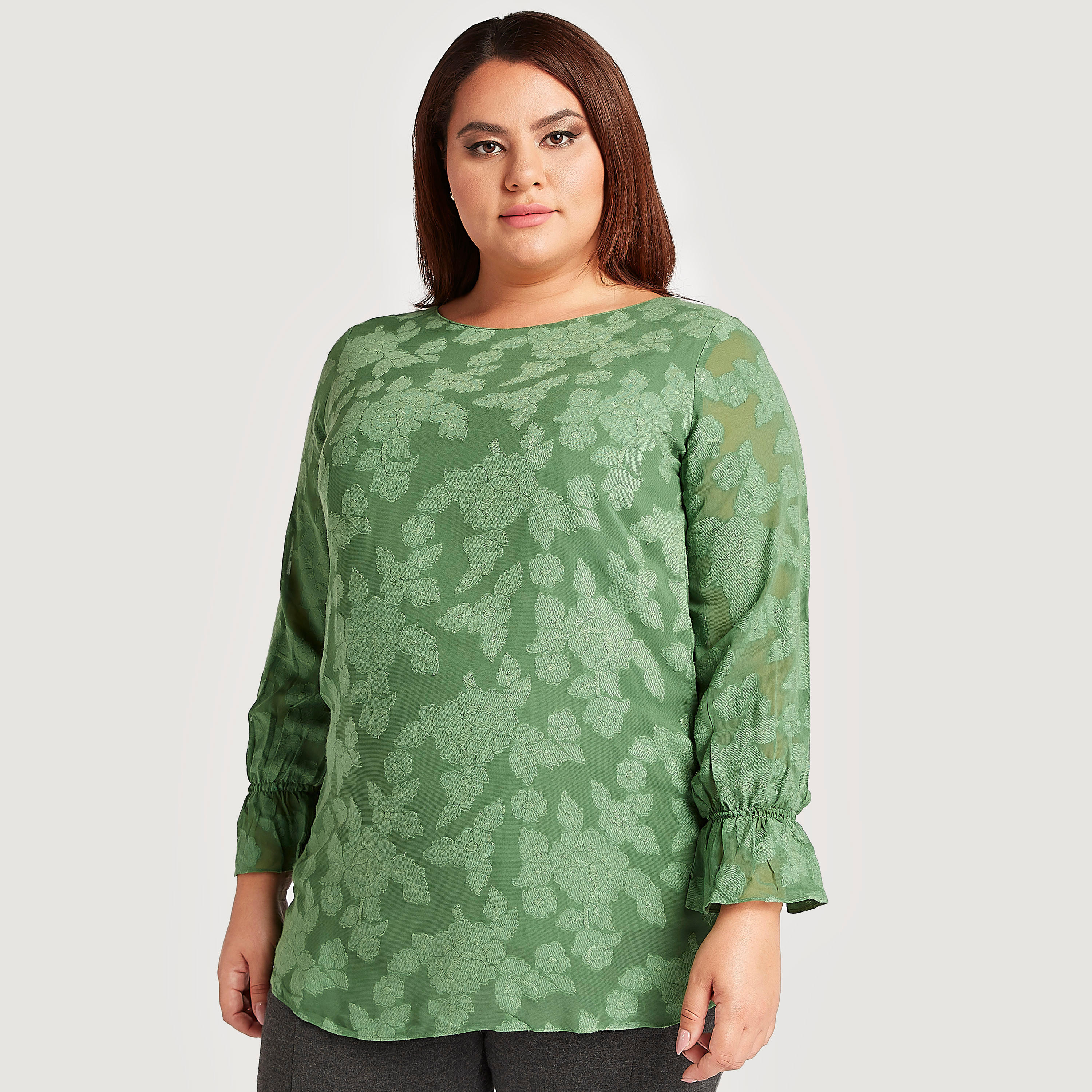 بلوزة بياقة قارب وأكمام طويلة وطبعات أزهار-women-clothing-shirtsandblouses-blouses-image-1
