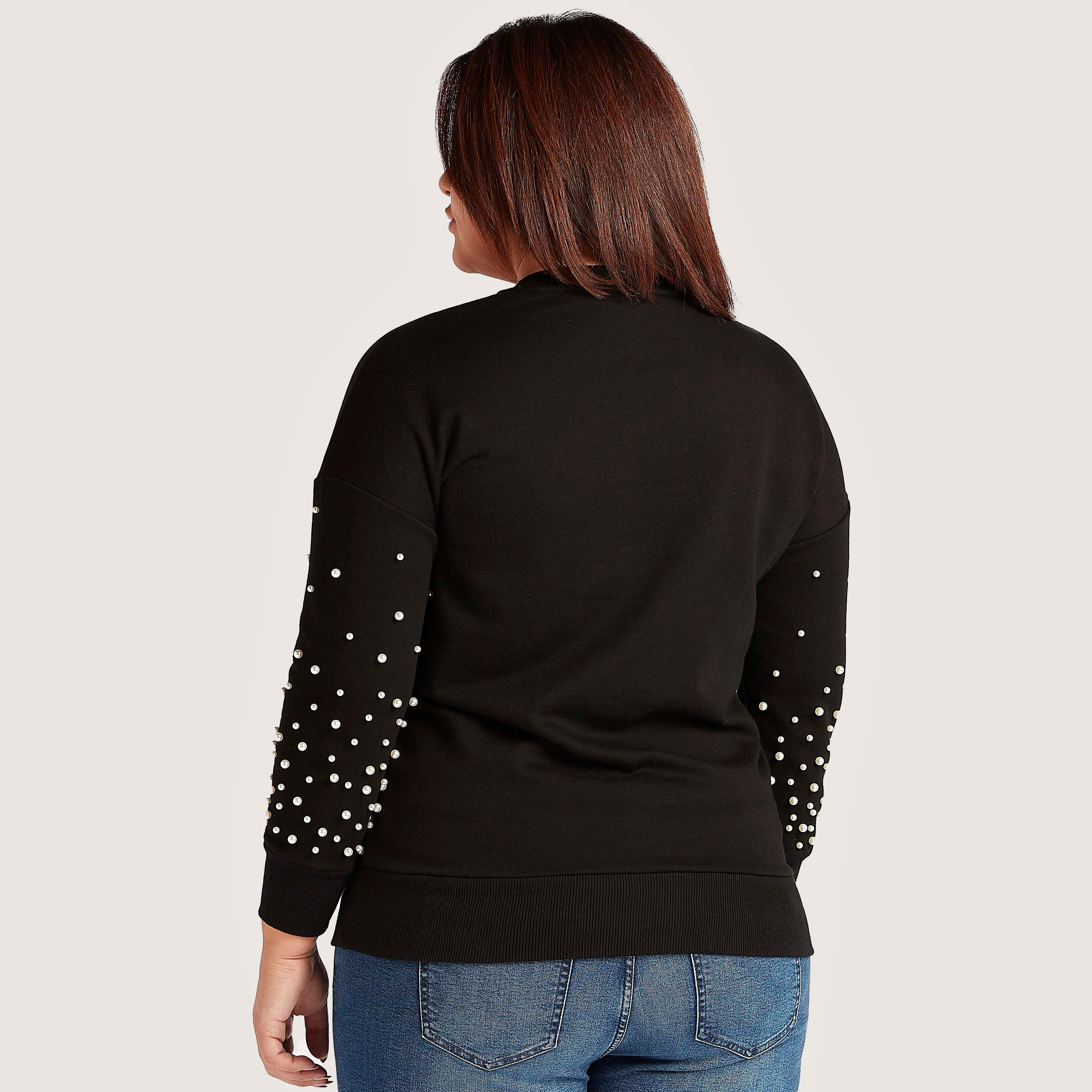 سويت شيرت مزيّن بياقة ضيّقة وأكمام طويلة-women-winterwear-hoodiesandsweatshirts-sweatshirts-image-4