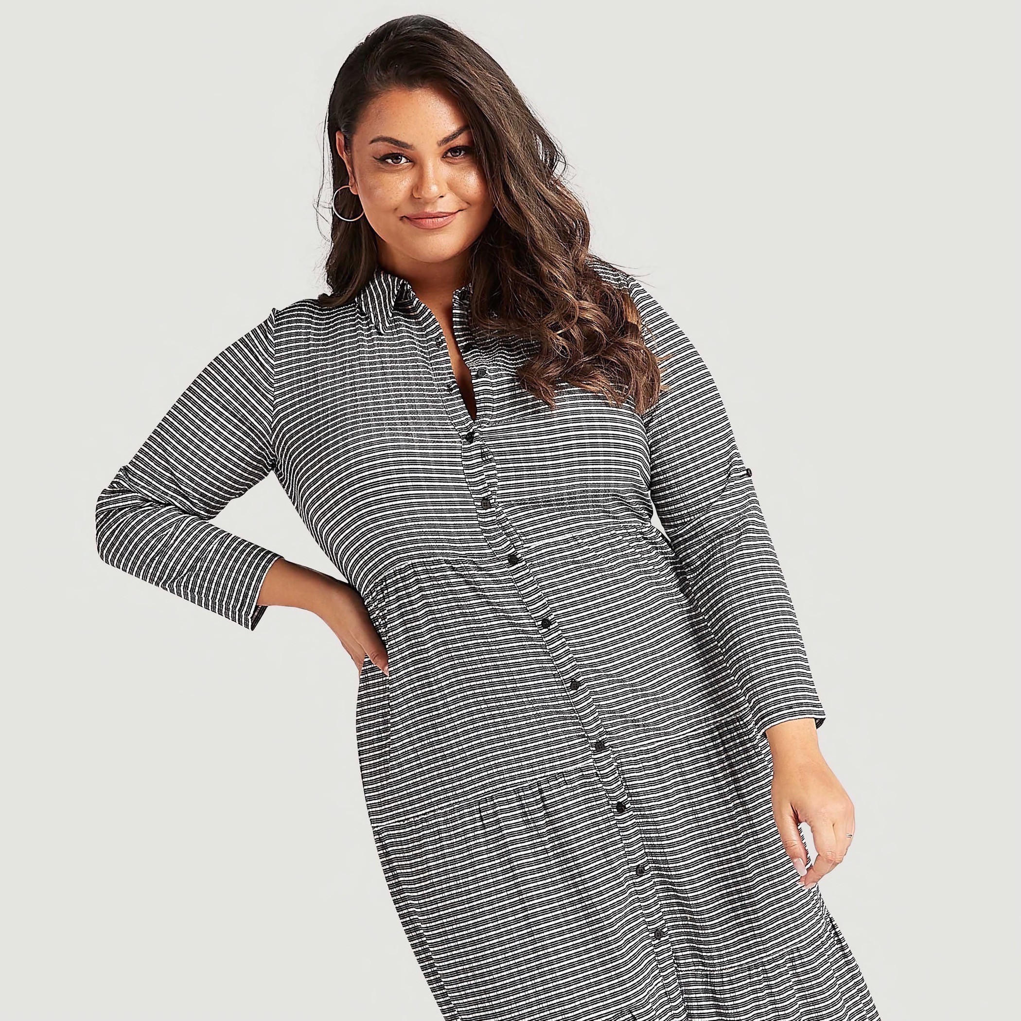 فستان قميص إيه لاين طويل بطبعات وأكمام طويلة-women-clothing-dresses-image-3