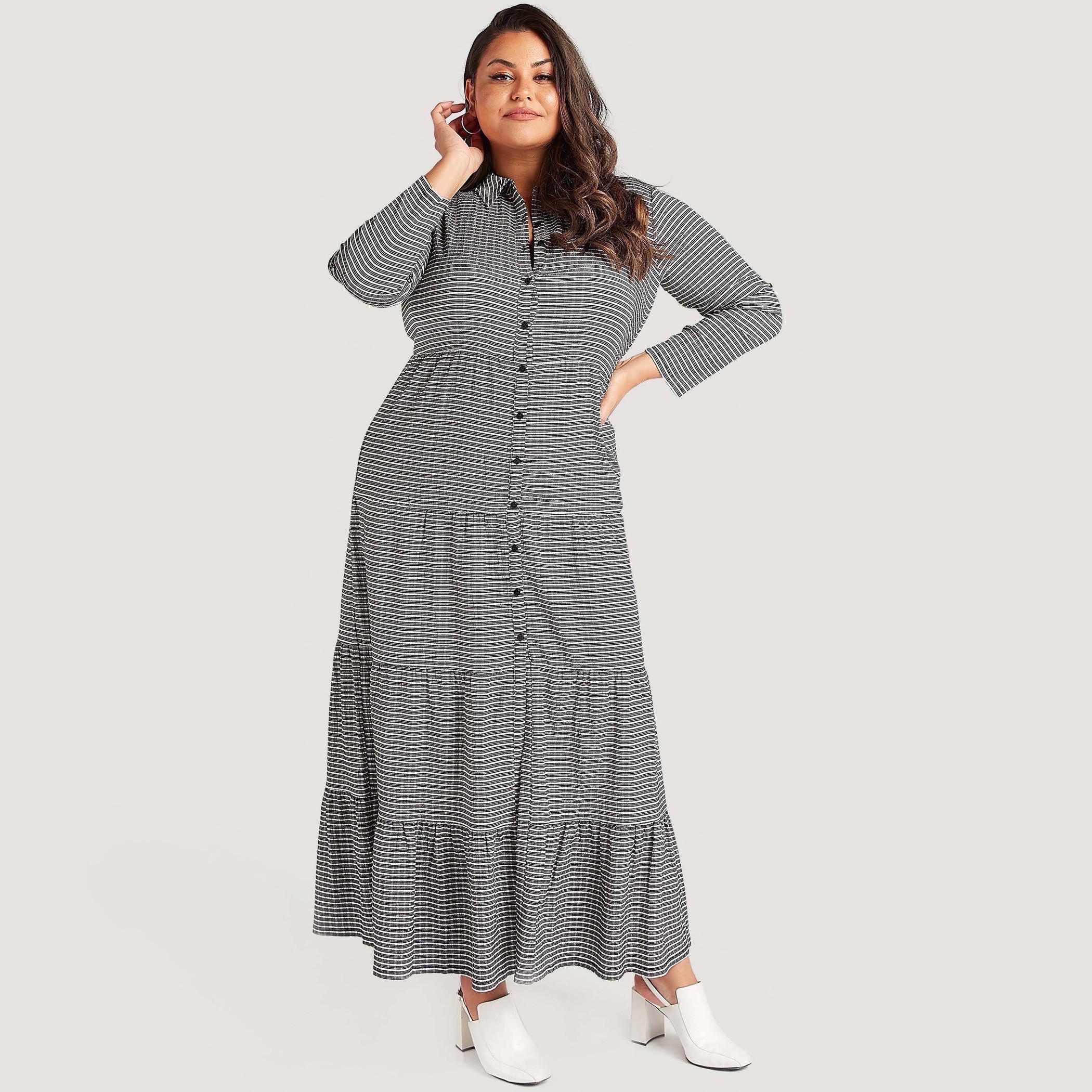 فستان قميص إيه لاين طويل بطبعات وأكمام طويلة-women-clothing-dresses-image-5