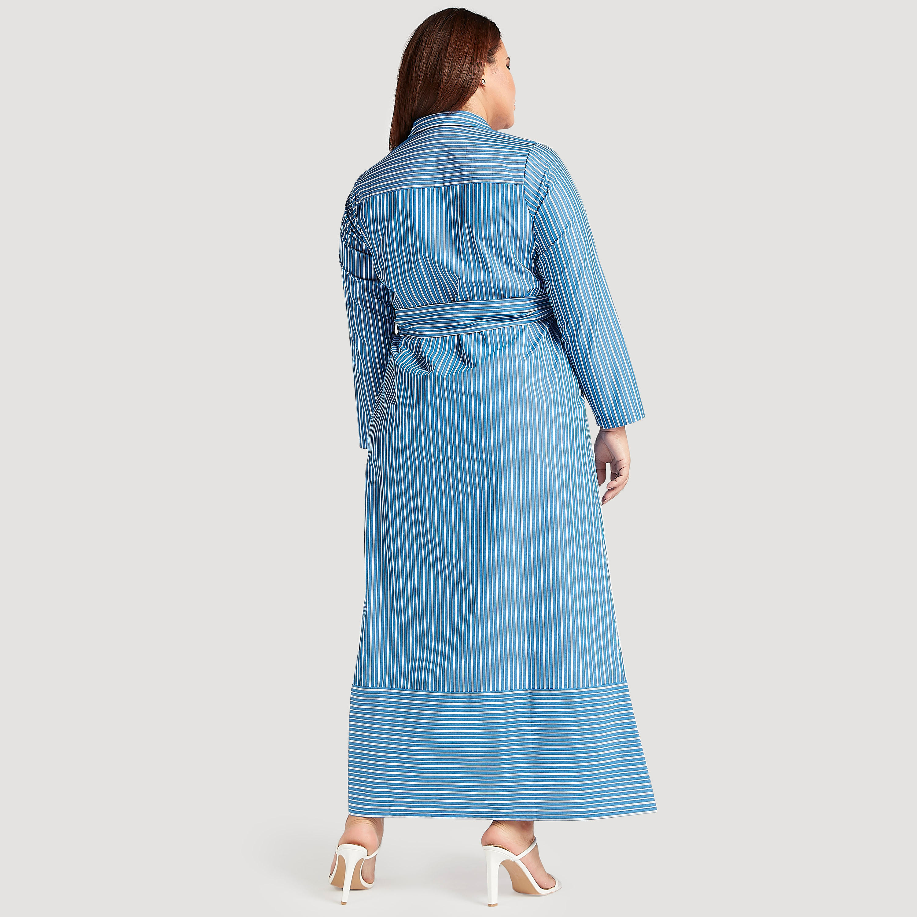 فستان قميص مخطّط بحزام وأكمام طويلة-women-clothing-dresses-image-4