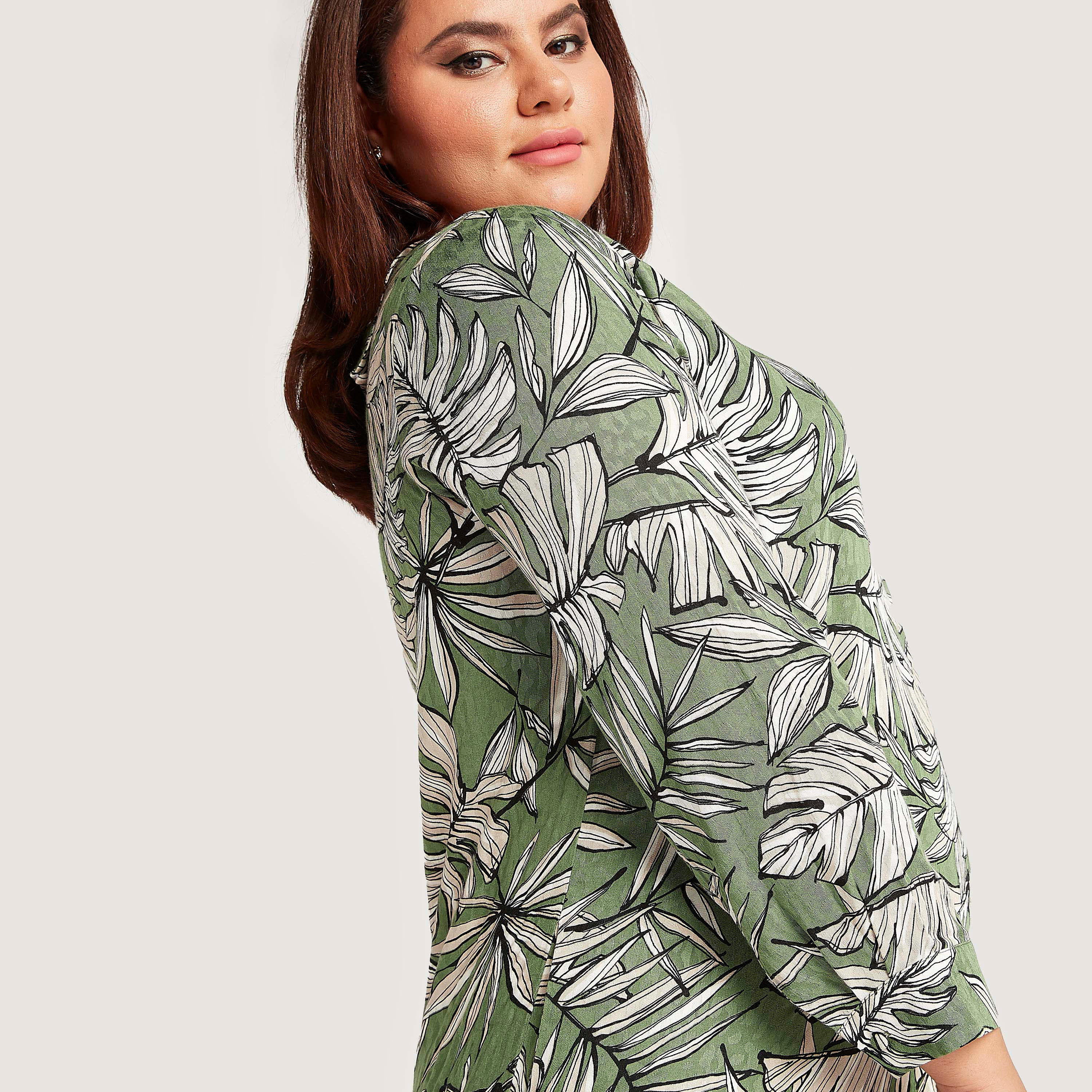 فستان ميدي بتصميم أزهار وأكمام طويلة وفتحة جانبيّة-women-clothing-dresses-image-3