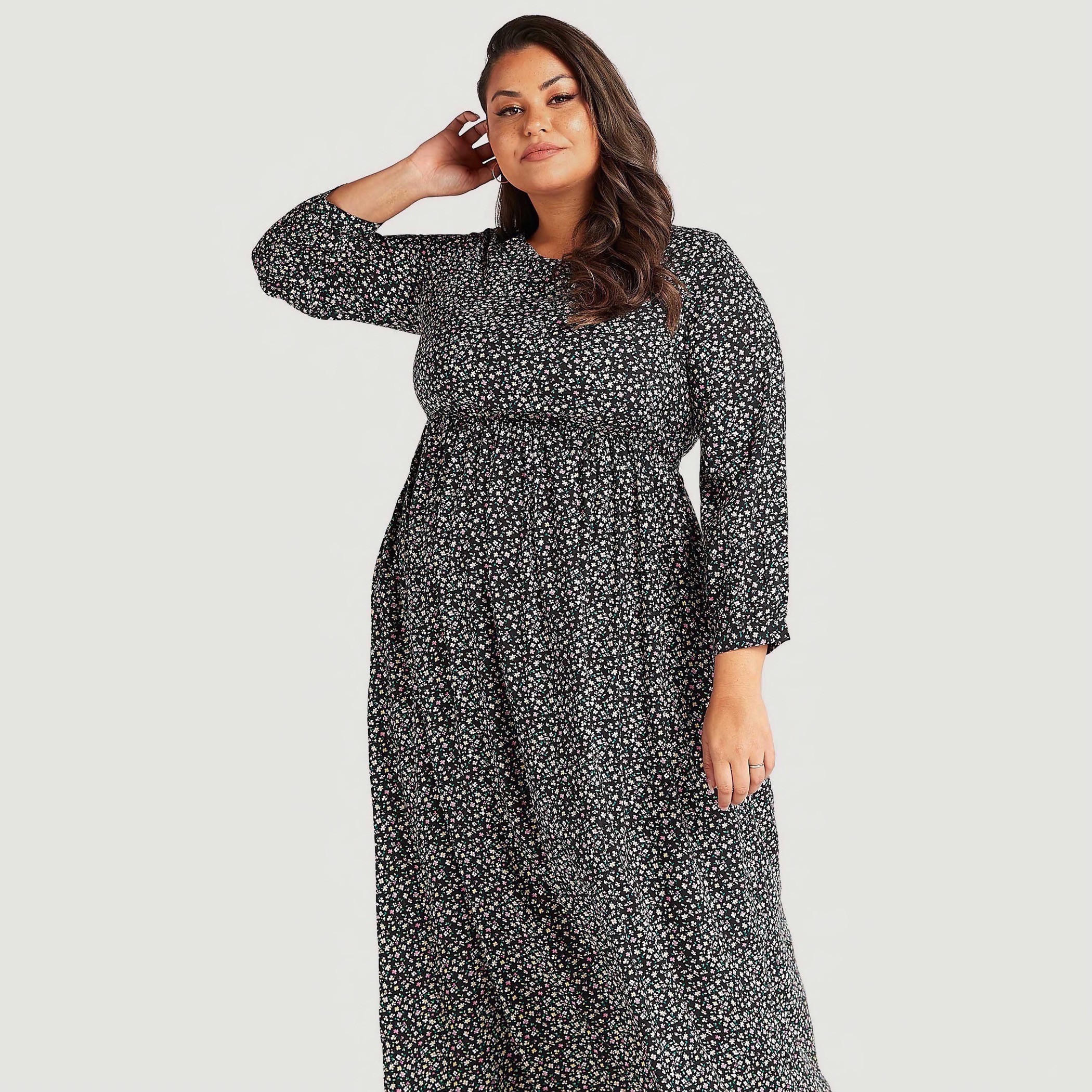 فستان طويل إيه لاين بجيوب وطبعات أزهار-women-clothing-dresses-image-5