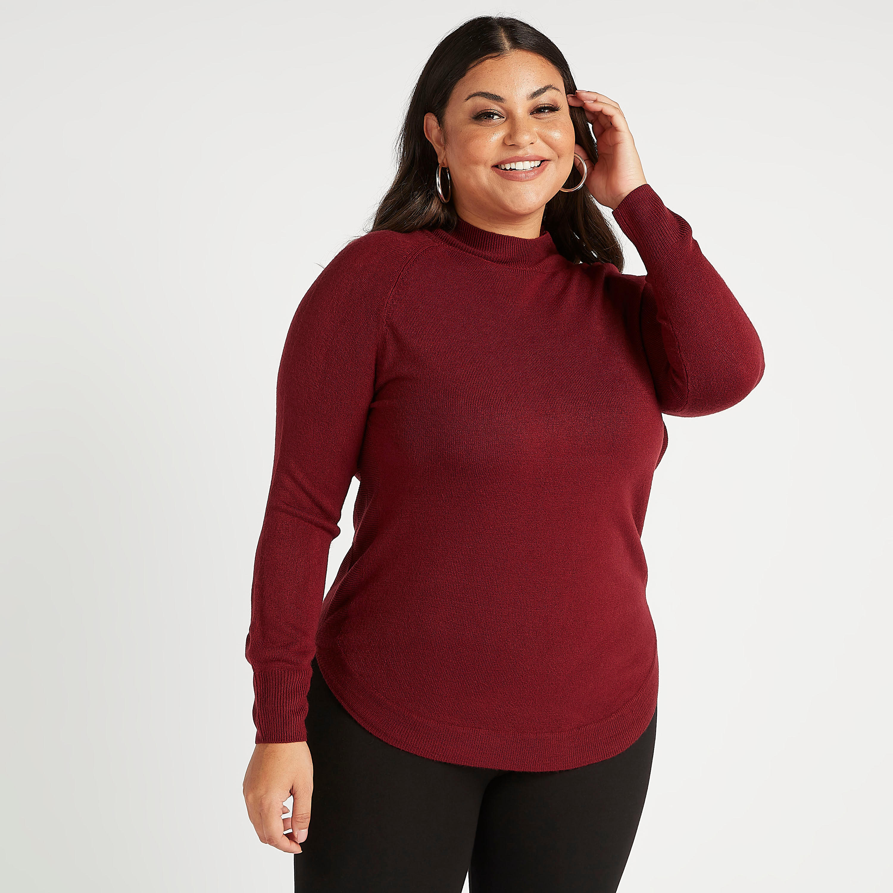 كنزة سادة بياقة عالية وأكمام طويلة-women-winterwear-cardigansandjumpers-cardigans-image-4