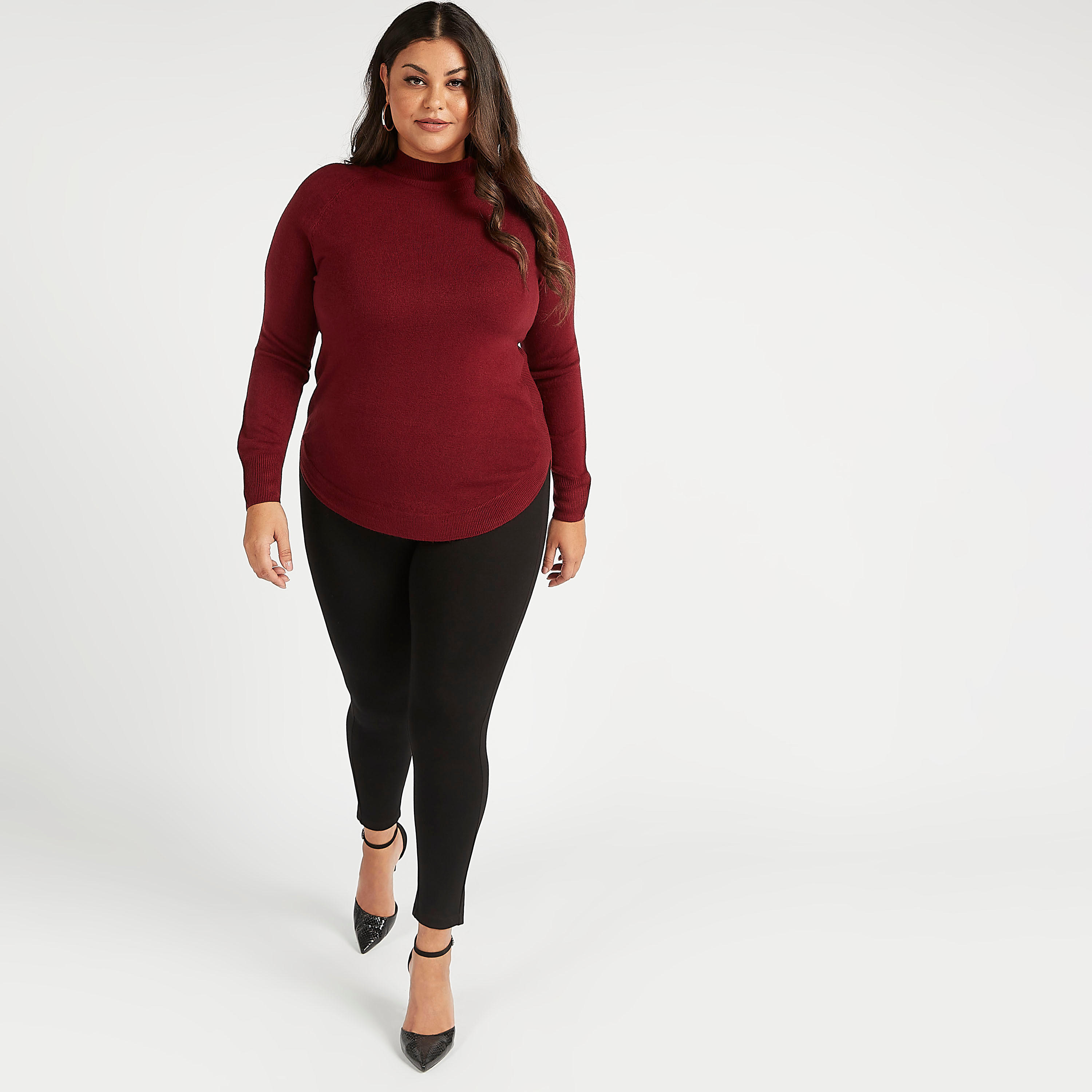 كنزة سادة بياقة عالية وأكمام طويلة-women-winterwear-cardigansandjumpers-cardigans-image-3