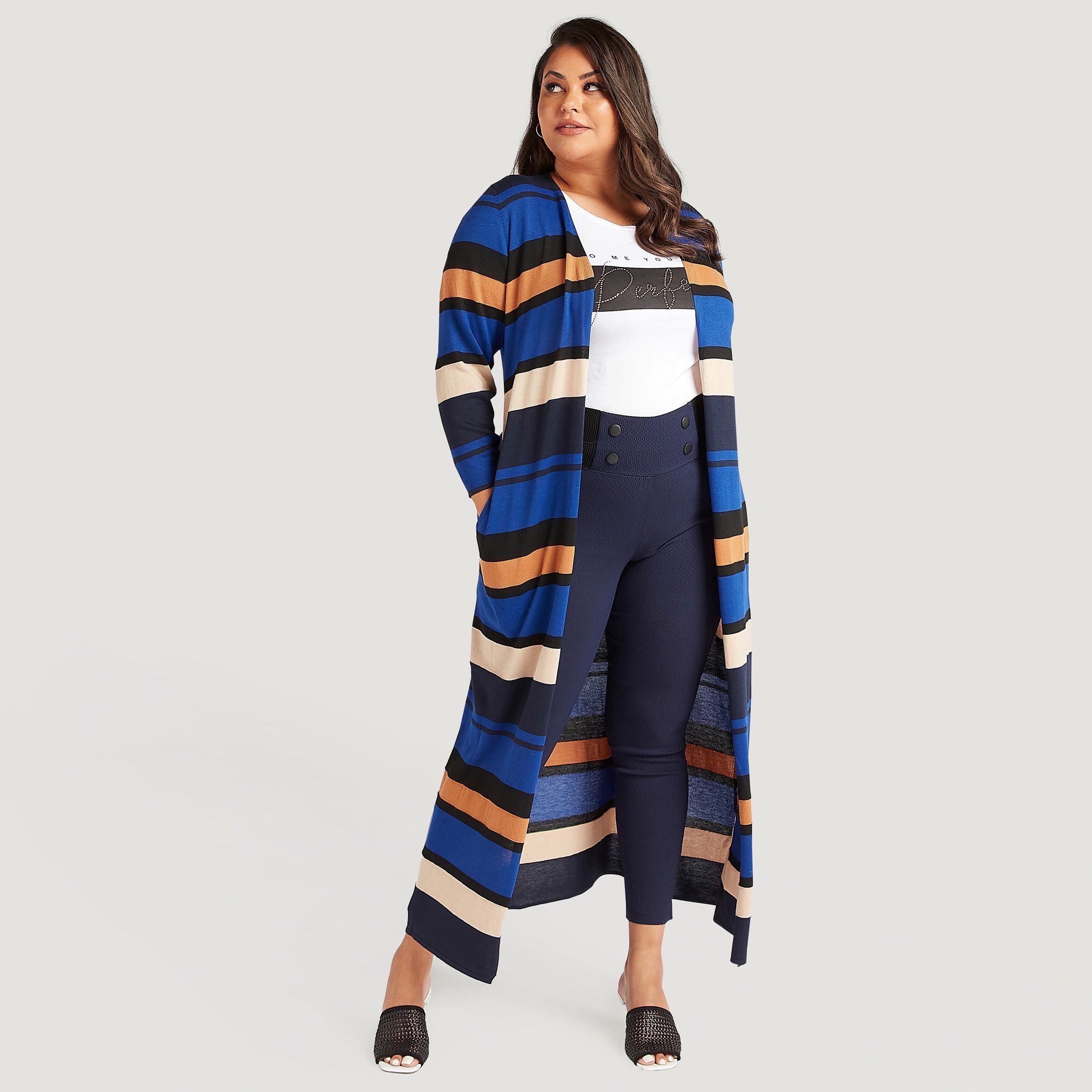 كيمونو مخطّط بأكمام طويلة وجيوب-women-winterwear-cardigansandjumpers-cardigans-image-2