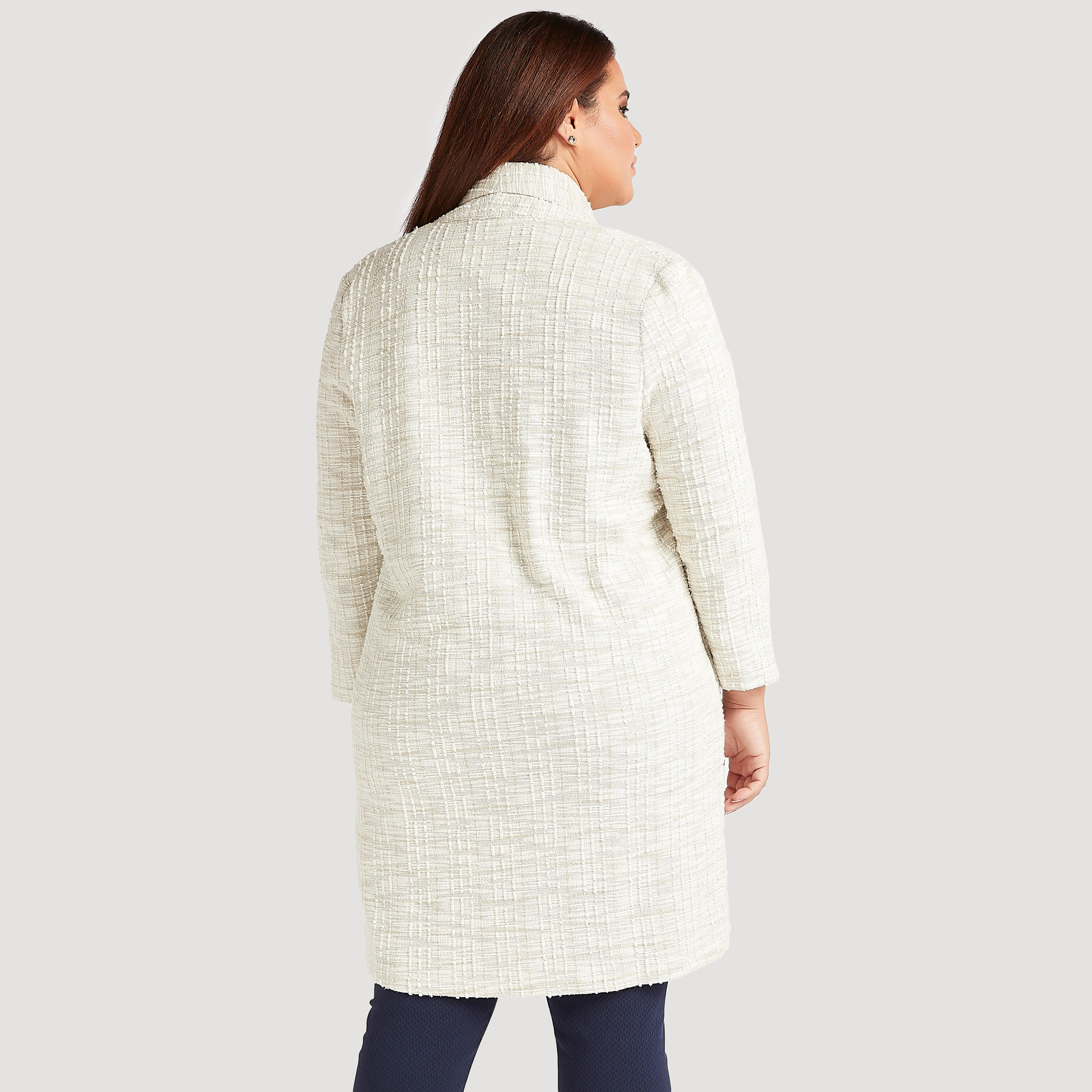 كيمونو طويل خفيف بارز الملمس مع أكمام طويلة-women-winterwear-cardigansandjumpers-cardigans-image-4