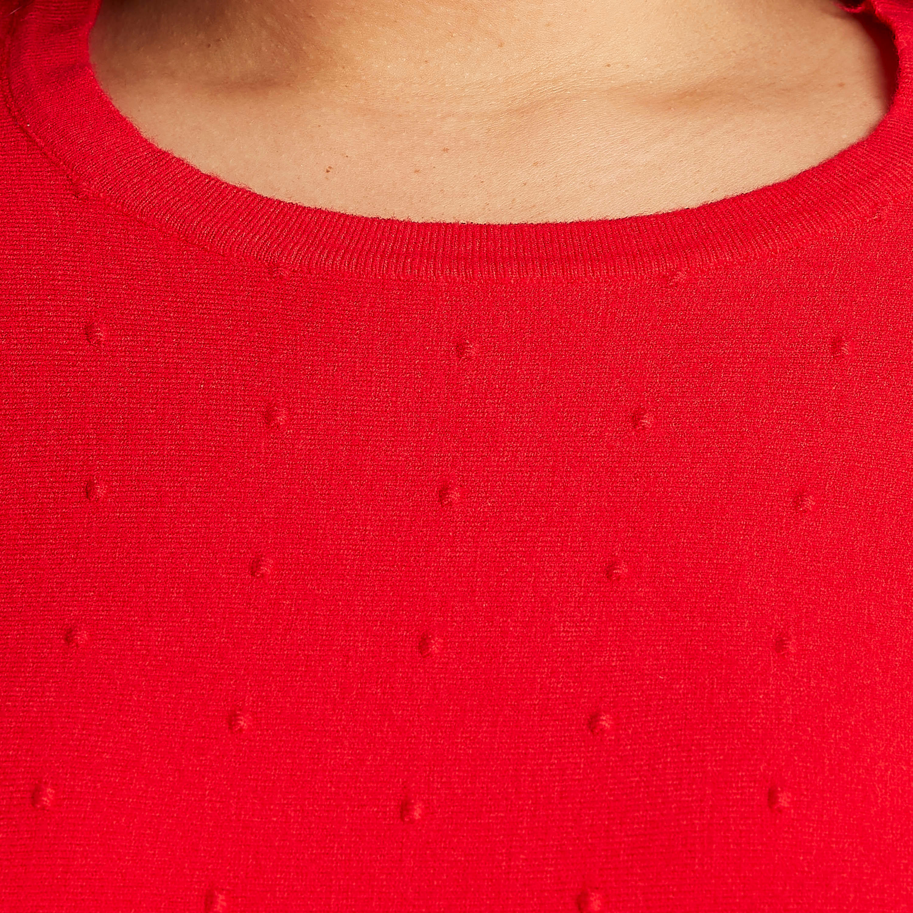 كنزة بارزة الملمس بياقة مستديرة وأكمام 3/4-women-winterwear-cardigansandjumpers-cardigans-image-3