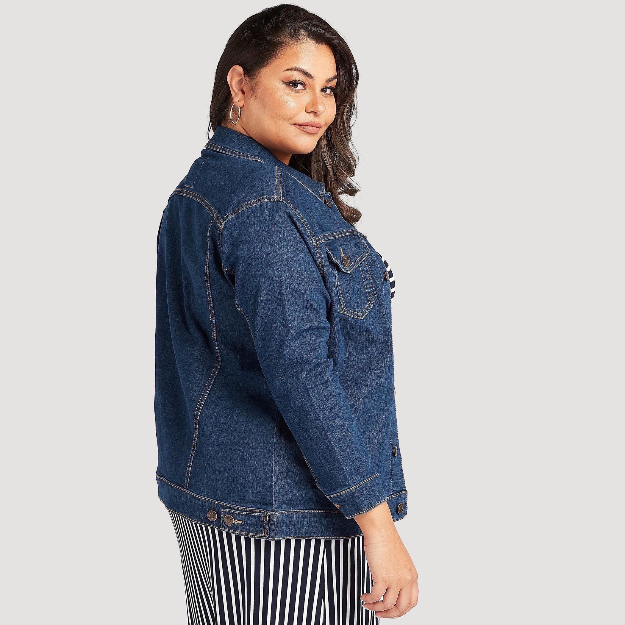 Solid Denim Jacket with Long Sleeves and Flap Pockets-women-winterwear-coatsandjackets-jackets-image-4