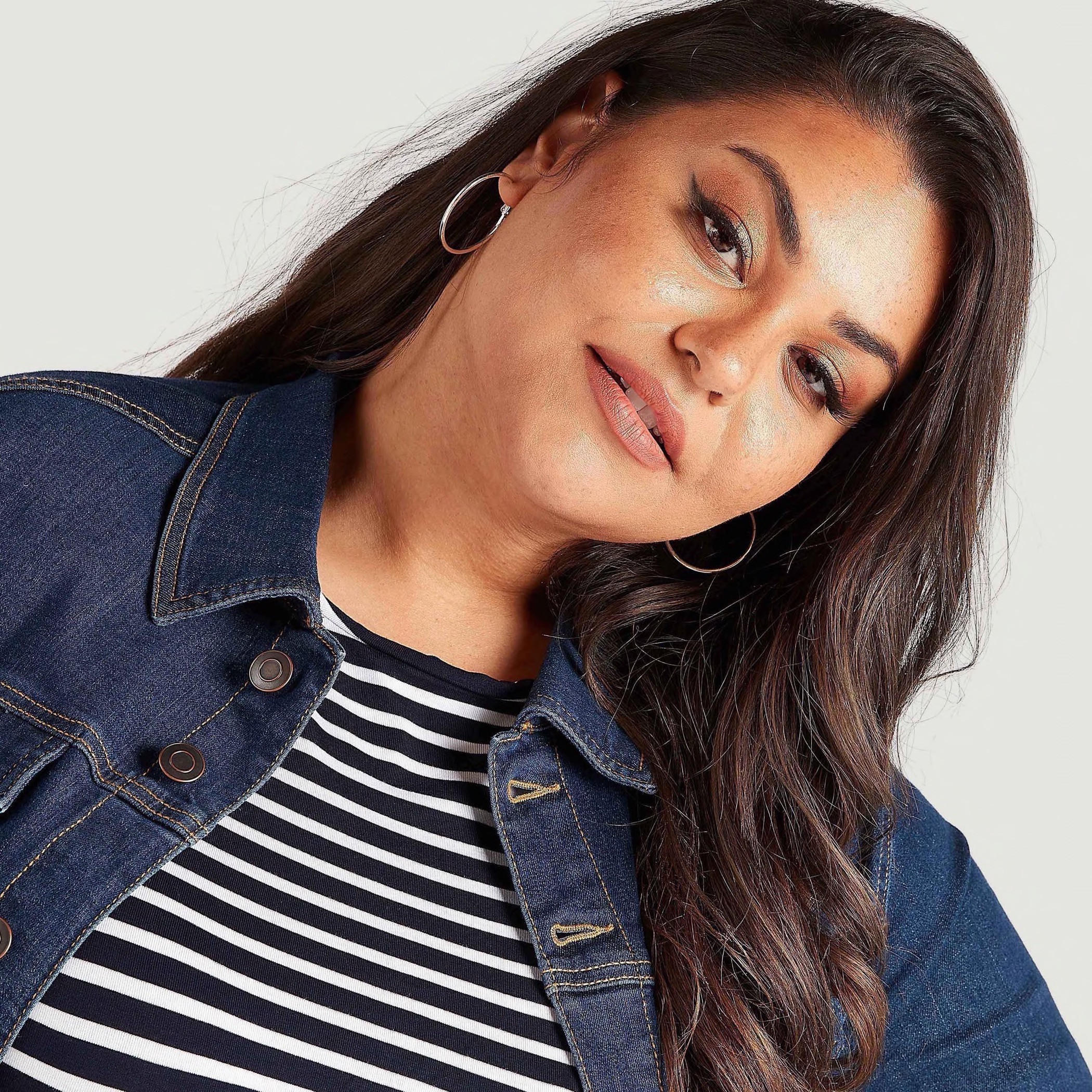Solid Denim Jacket with Long Sleeves and Flap Pockets-women-winterwear-coatsandjackets-jackets-image-5