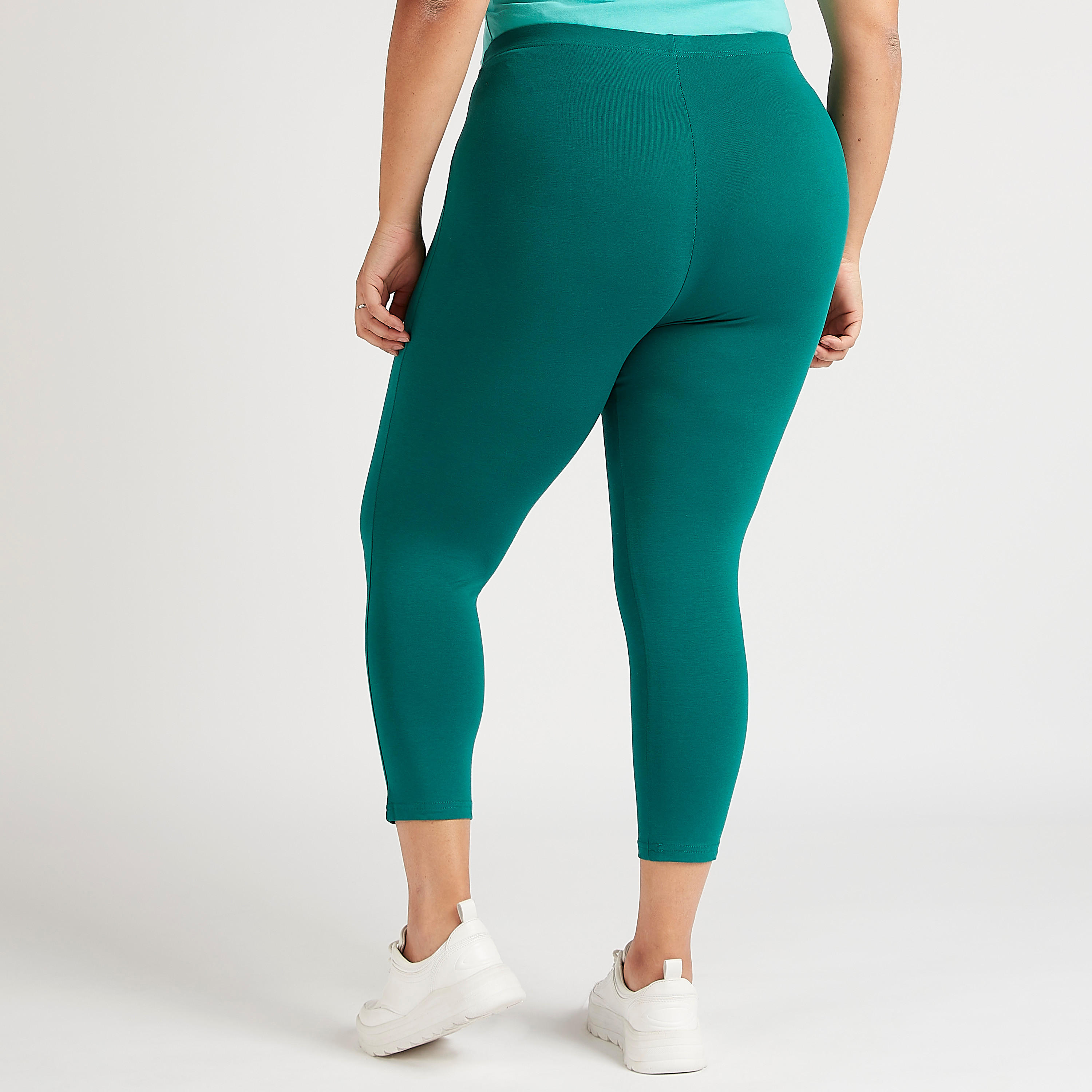 بنطلون ليقنز سادة طويل بطول الكاحل وخصر مطّاطي-women-clothing-bottoms-leggings-image-1