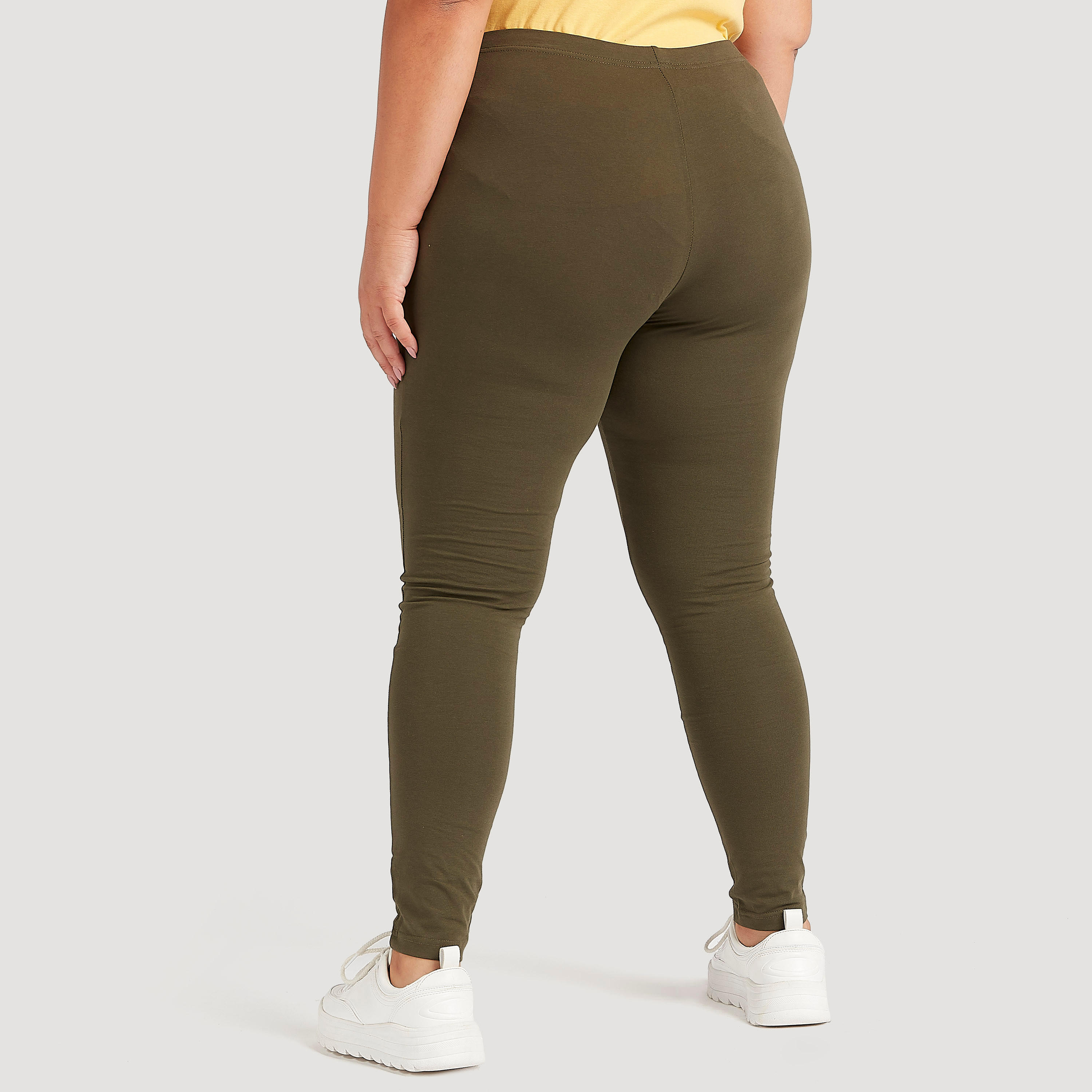 بنطلون ليقنز سادة طويل بخصر مطّاطي-women-clothing-bottoms-leggings-image-2