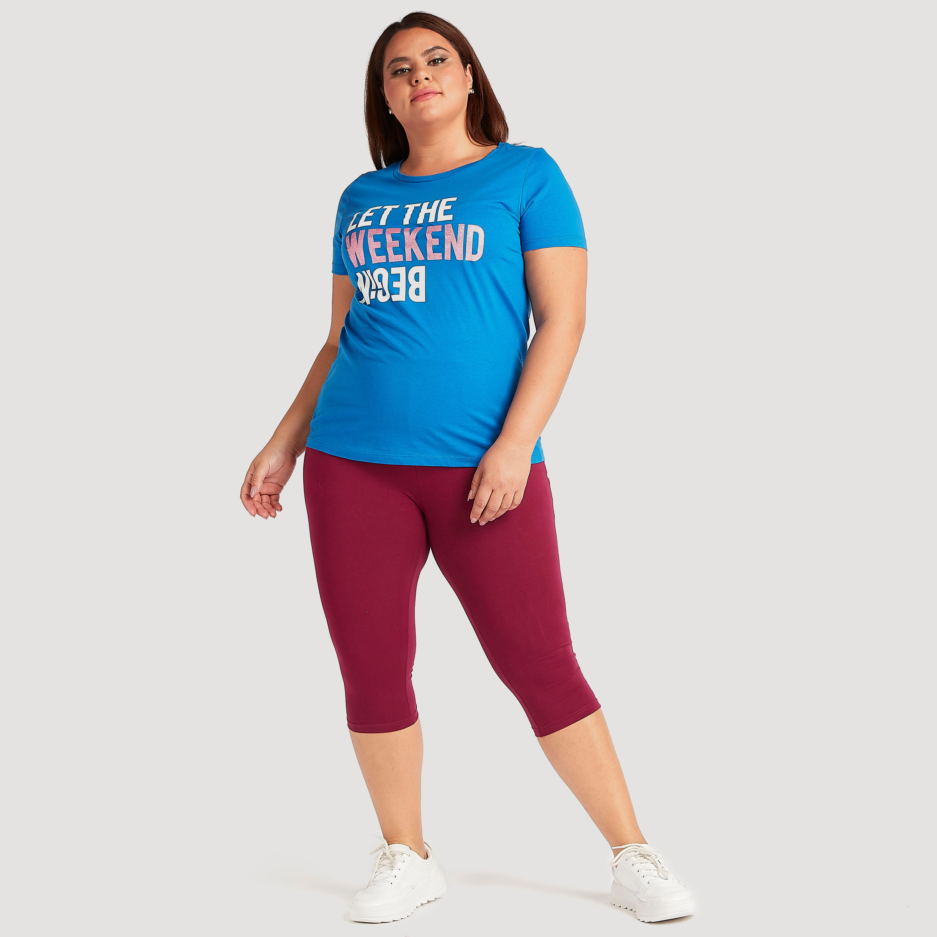 Solid Cropped Leggings with Elasticated Waistband-women-clothing-bottoms-leggings-image-2