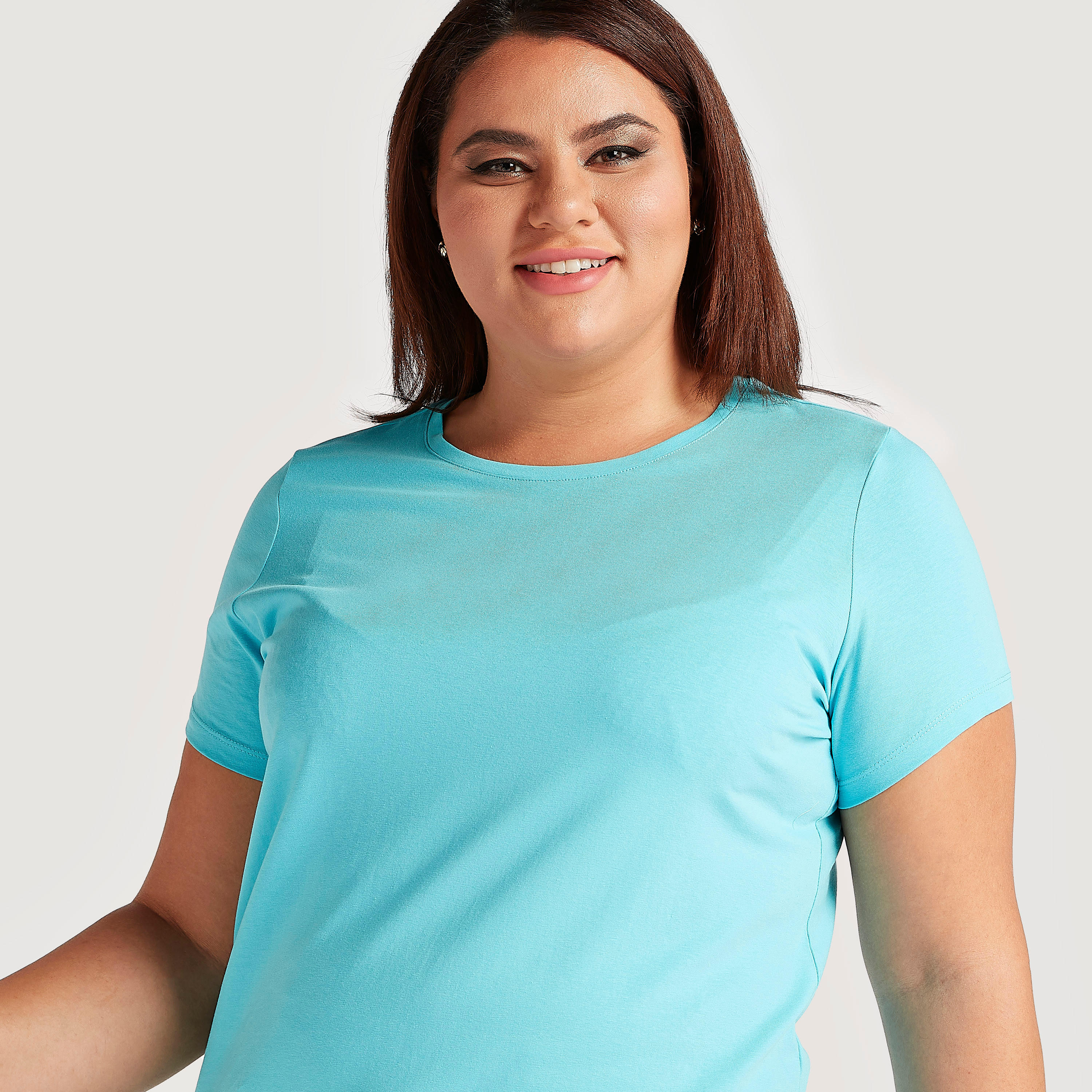 تيشيرت سادة بياقة ضيّقة وأكمام قصيرة-women-clothing-tshirts-image-3