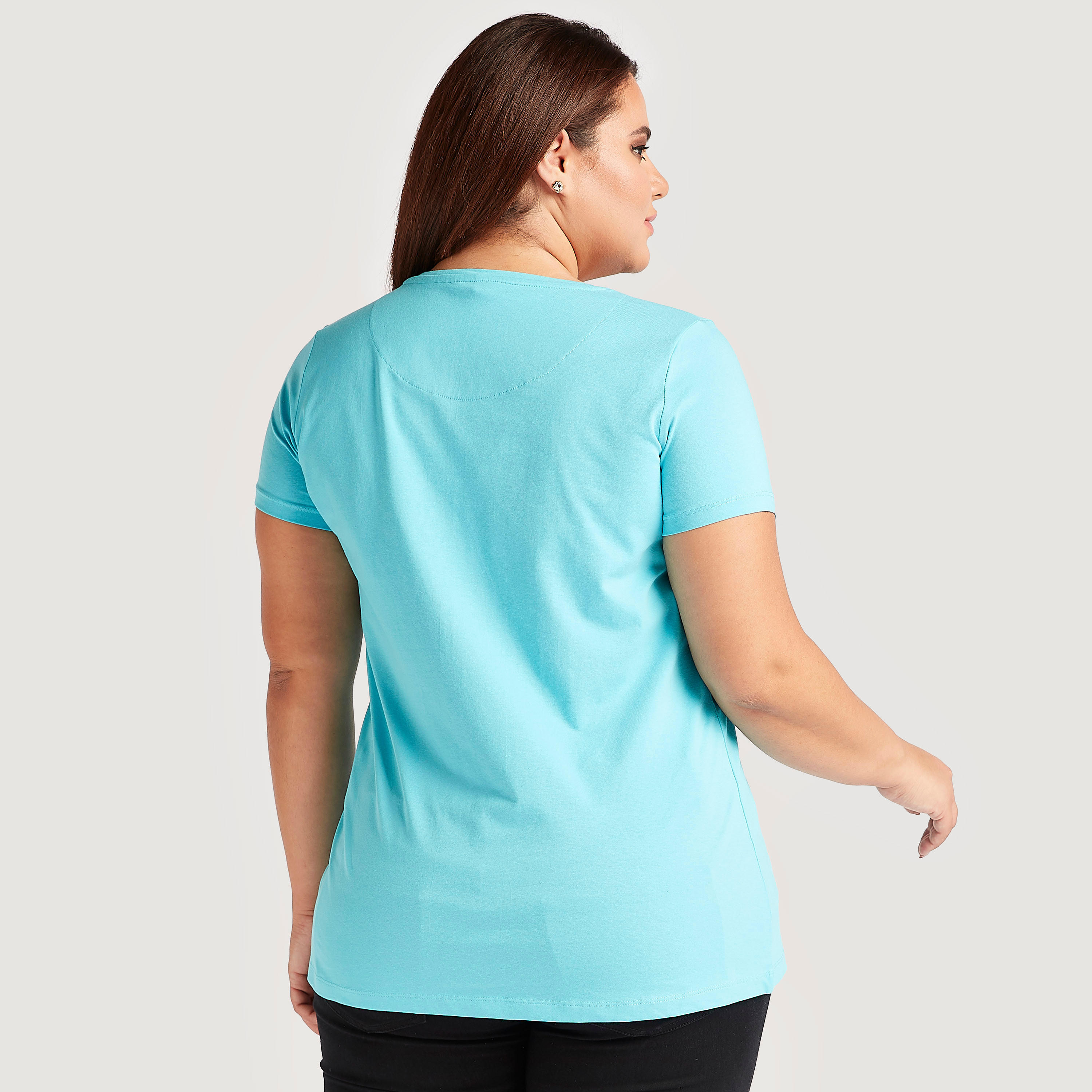 تيشيرت سادة بياقة ضيّقة وأكمام قصيرة-women-clothing-tshirts-image-2