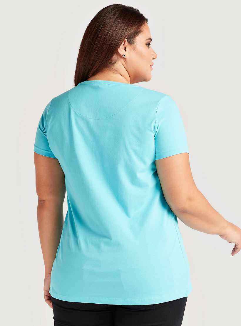 تيشيرت سادة بياقة ضيّقة وأكمام قصيرة-women-clothing-tshirts-image-2