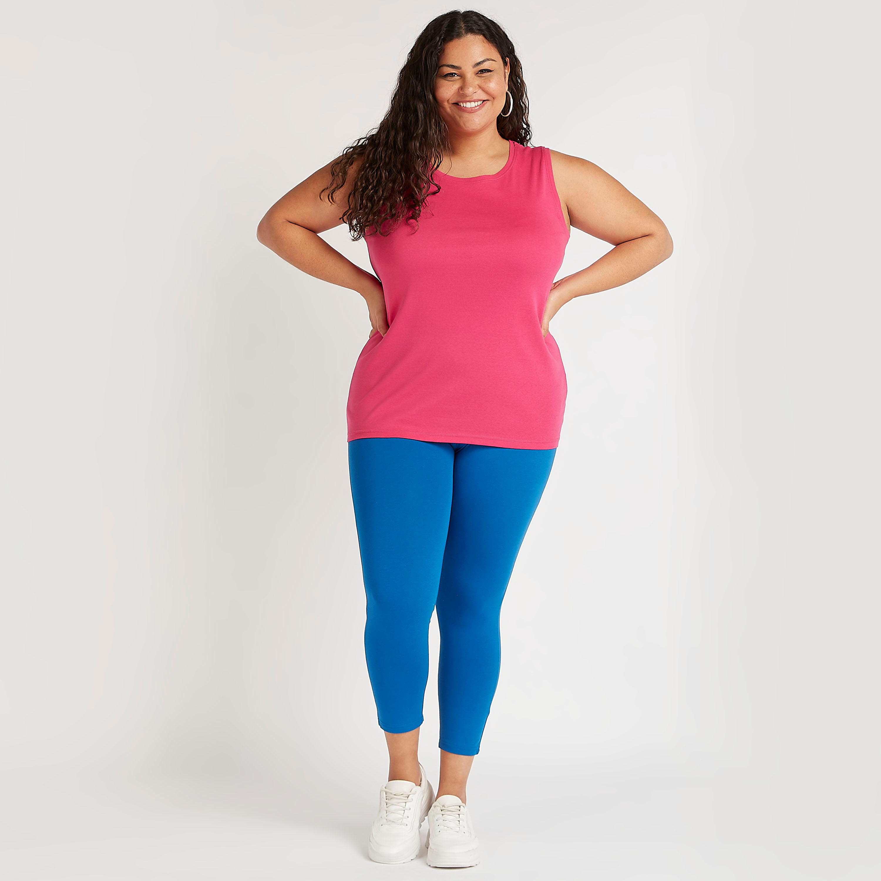 Solid Sleeveless Vest with Round Neck-women-clothing-tshirts-image-2