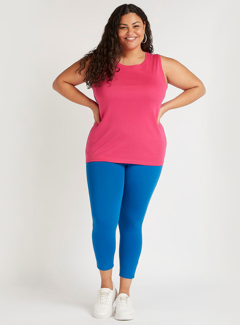 Solid Sleeveless Vest with Round Neck-women-clothing-tshirts-image-2