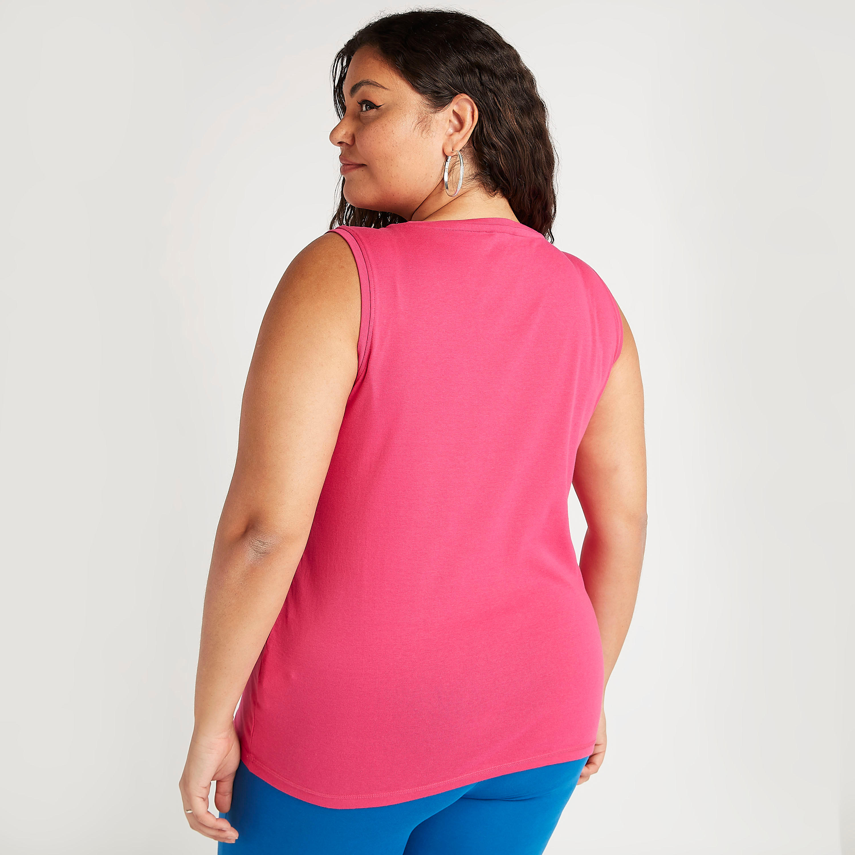 Solid Sleeveless Vest with Round Neck-women-clothing-tshirts-image-4