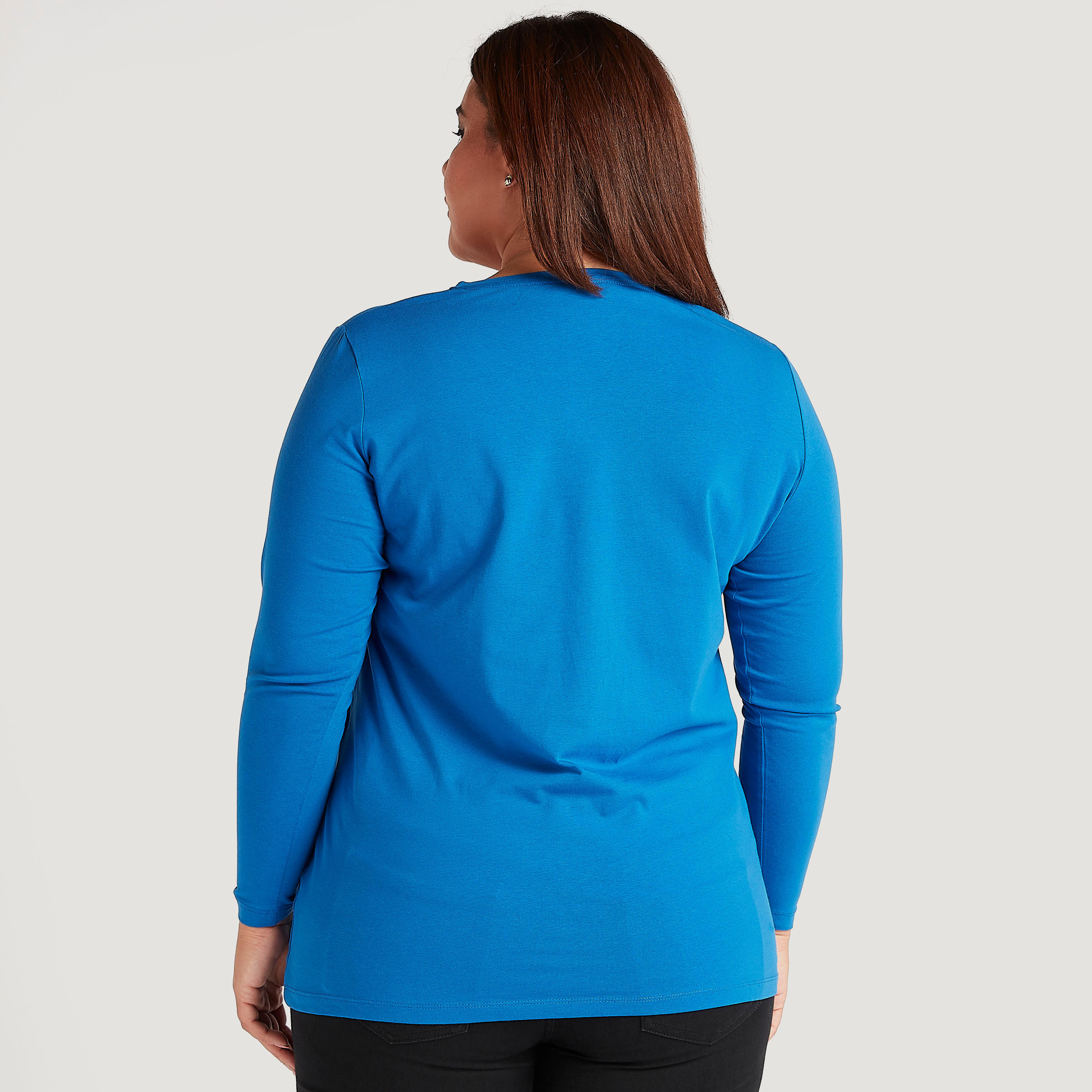 تيشيرت سادة بياقة V وأكمام طويلة-women-clothing-tshirts-image-2
