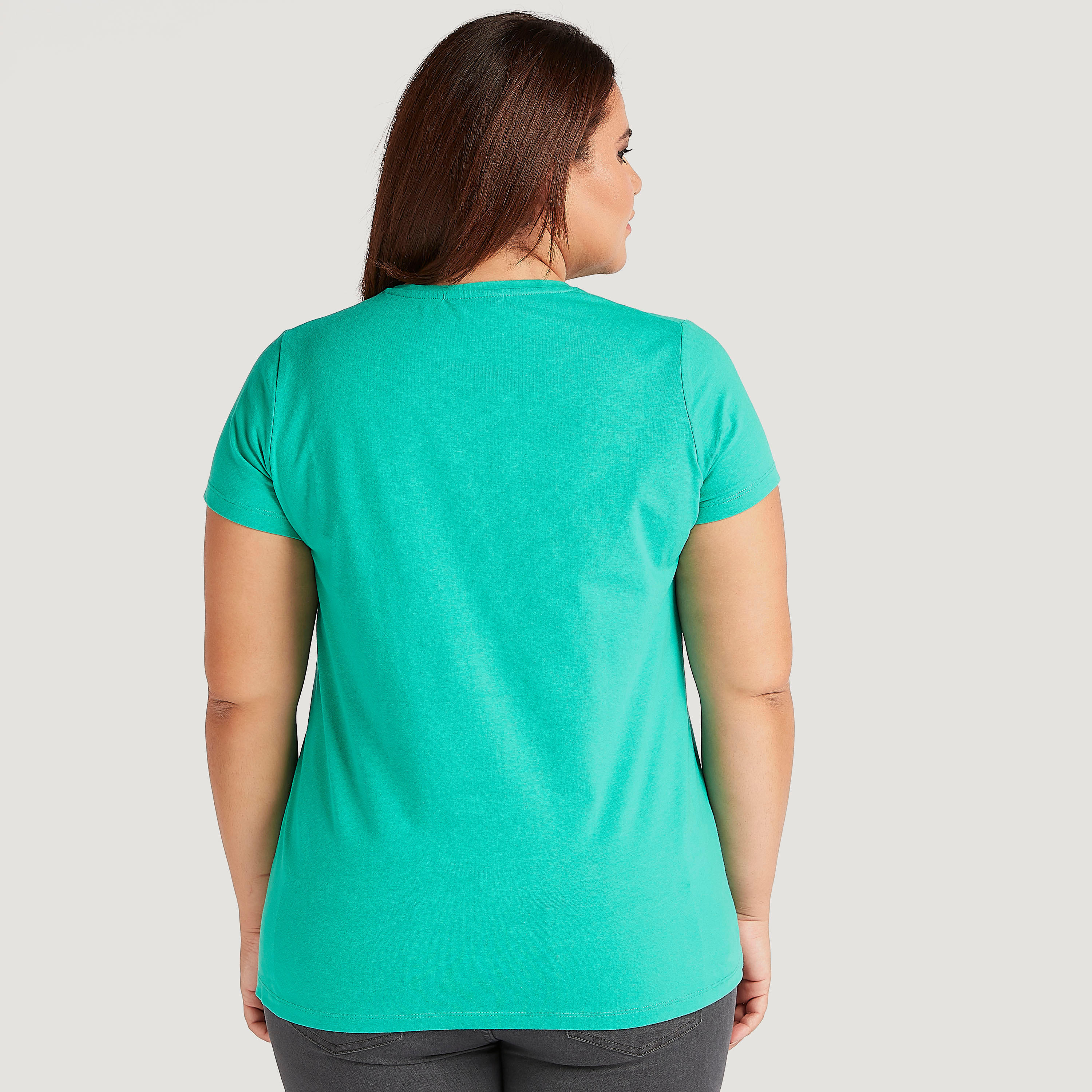 تيشيرت سادة بياقة V وأكمام قصيرة-women-clothing-tshirts-image-4