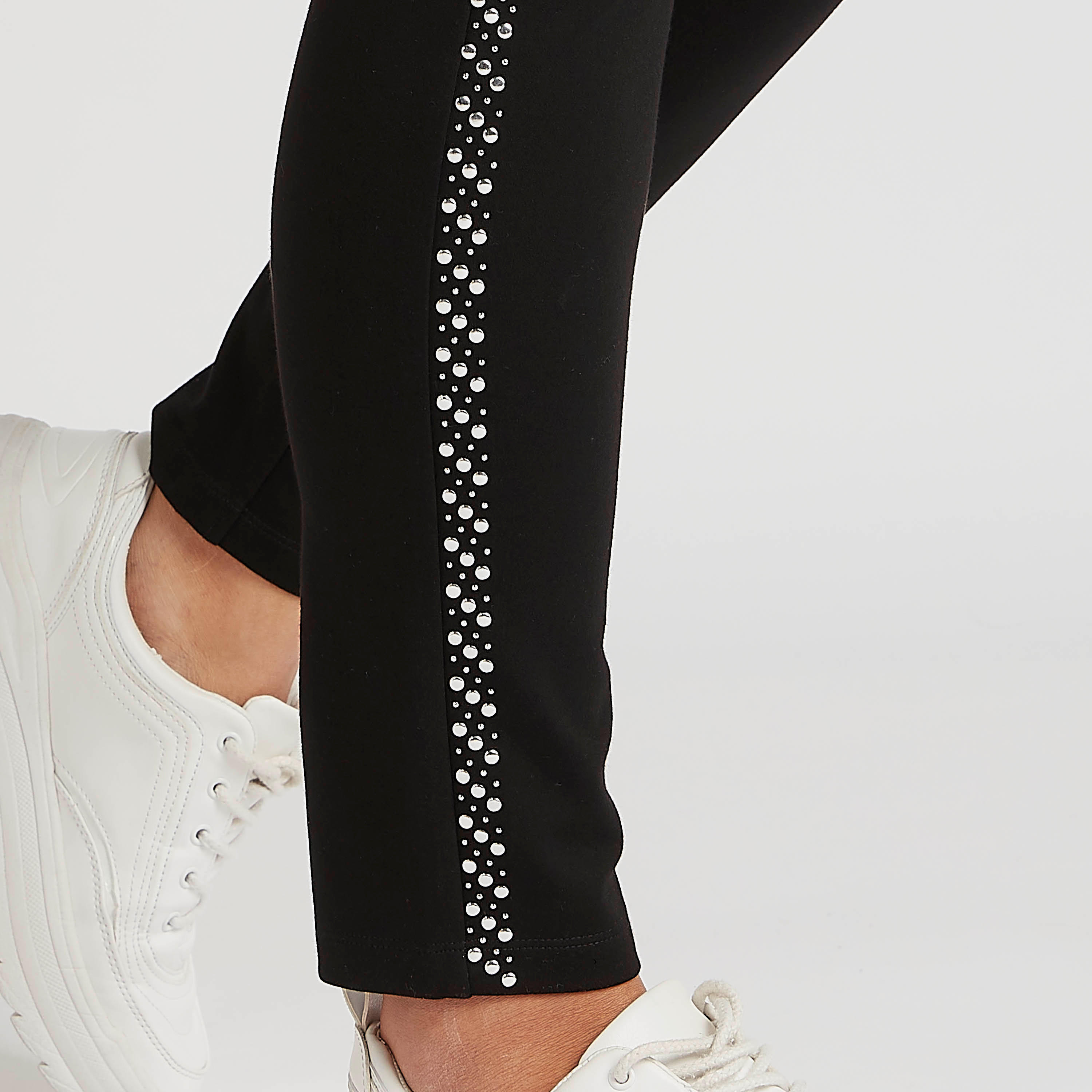 بنطلون ليقنز مزيّن بخصر مطّاطي متوسط الارتفاع-women-clothing-bottoms-leggings-image-3