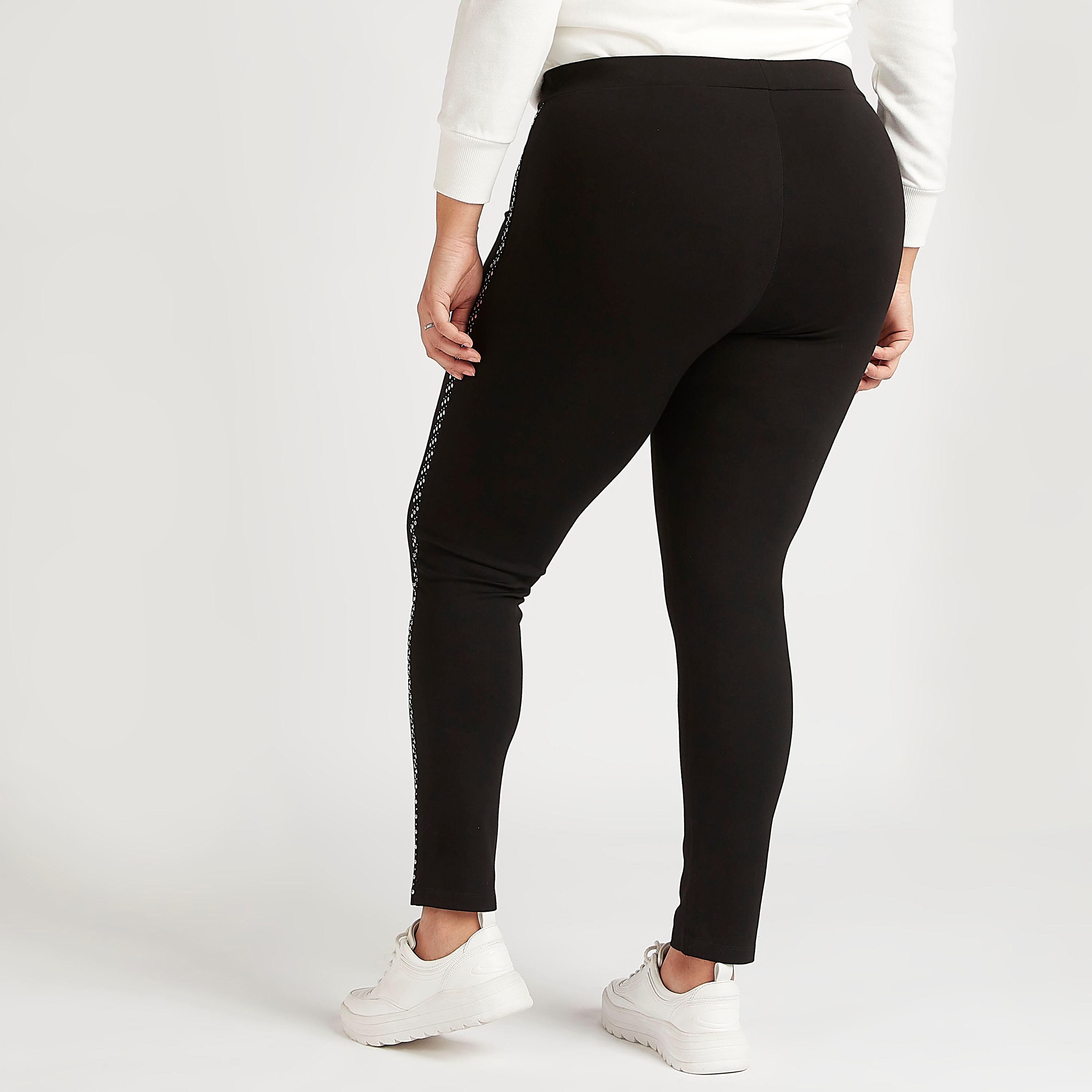 بنطلون ليقنز مزيّن بخصر مطّاطي متوسط الارتفاع-women-clothing-bottoms-leggings-image-4