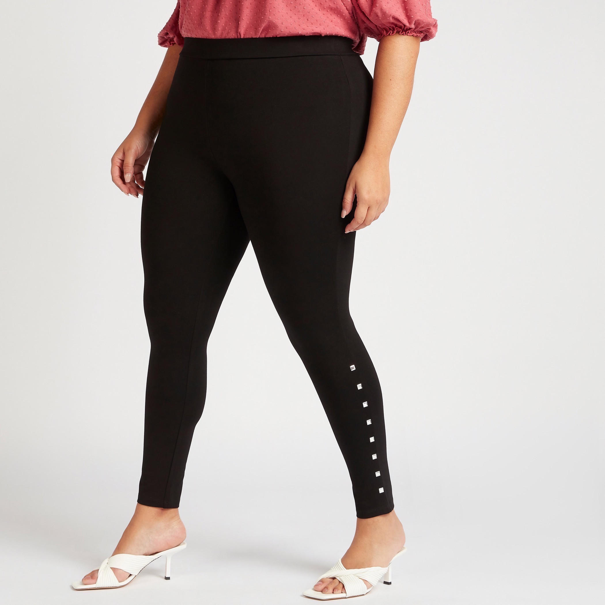 بنطلون ليقنز مزيّن بخصر مطّاطي متوسّط الارتفاع-women-clothing-bottoms-leggings-image-4