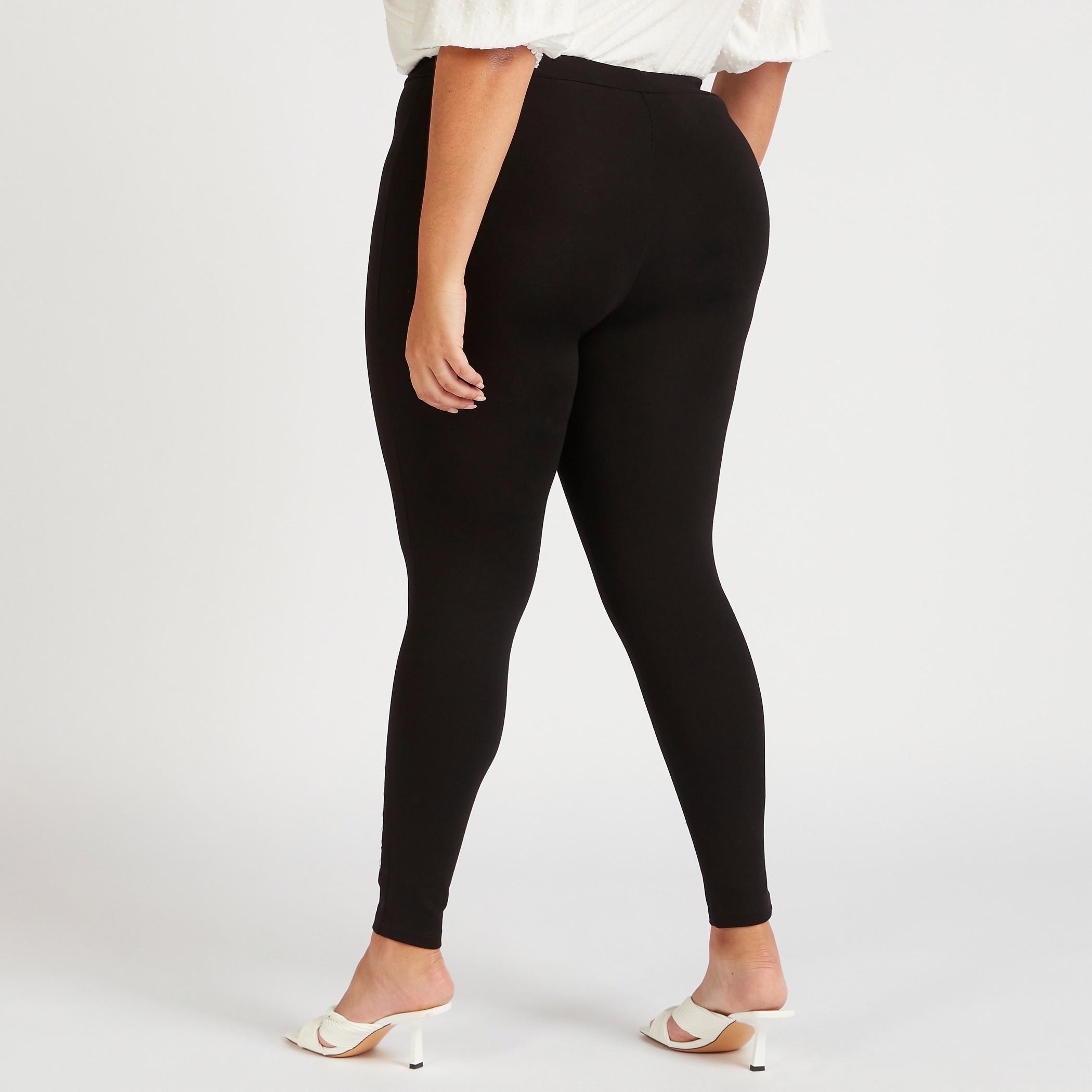 بنطلون ليقنز مزيّن بقصة سكيني وخصر مطّاطي متوسط الارتفاع-women-clothing-bottoms-leggings-image-4