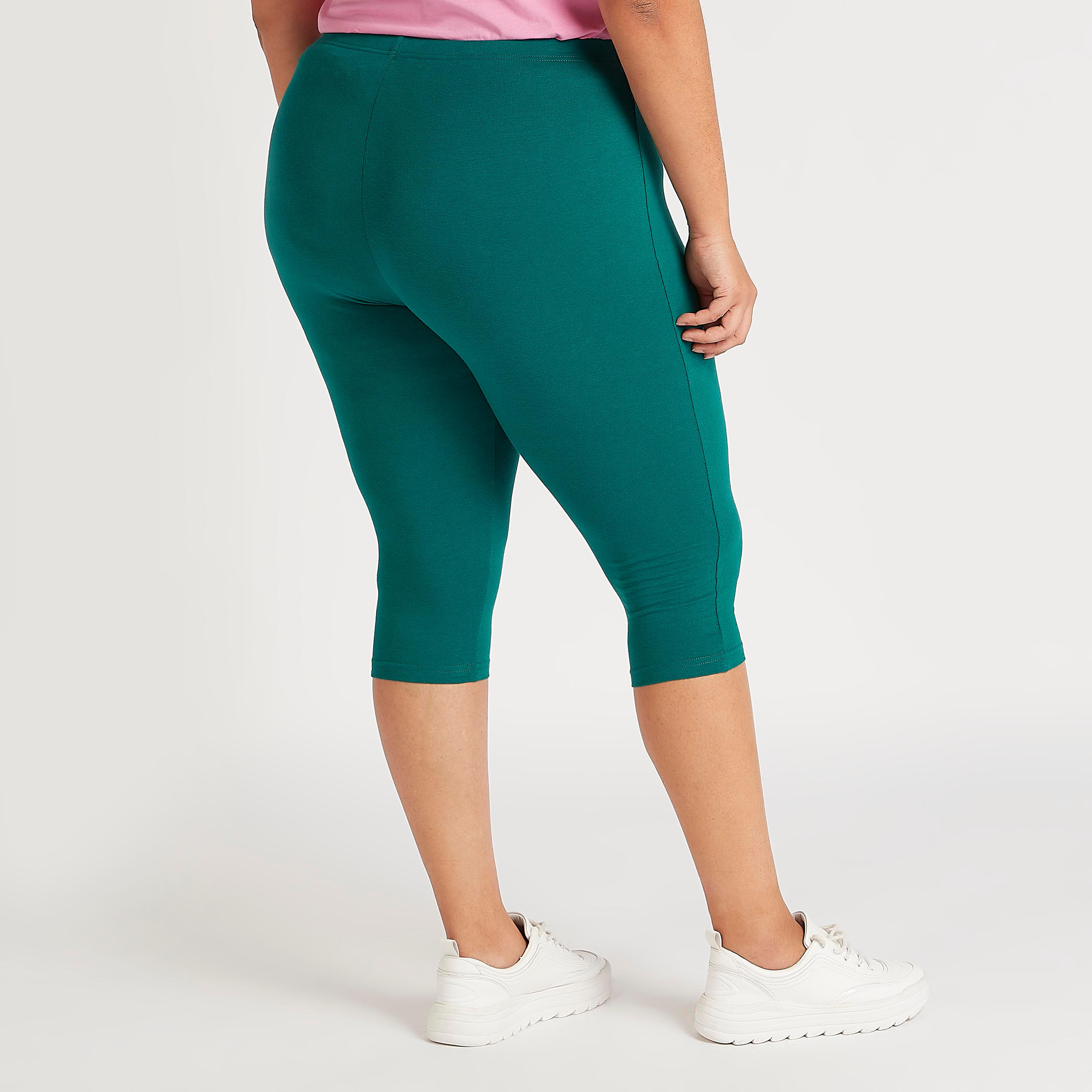 Solid Cropped Leggings with Elasticated Waistband-women-clothing-bottoms-leggings-image-4