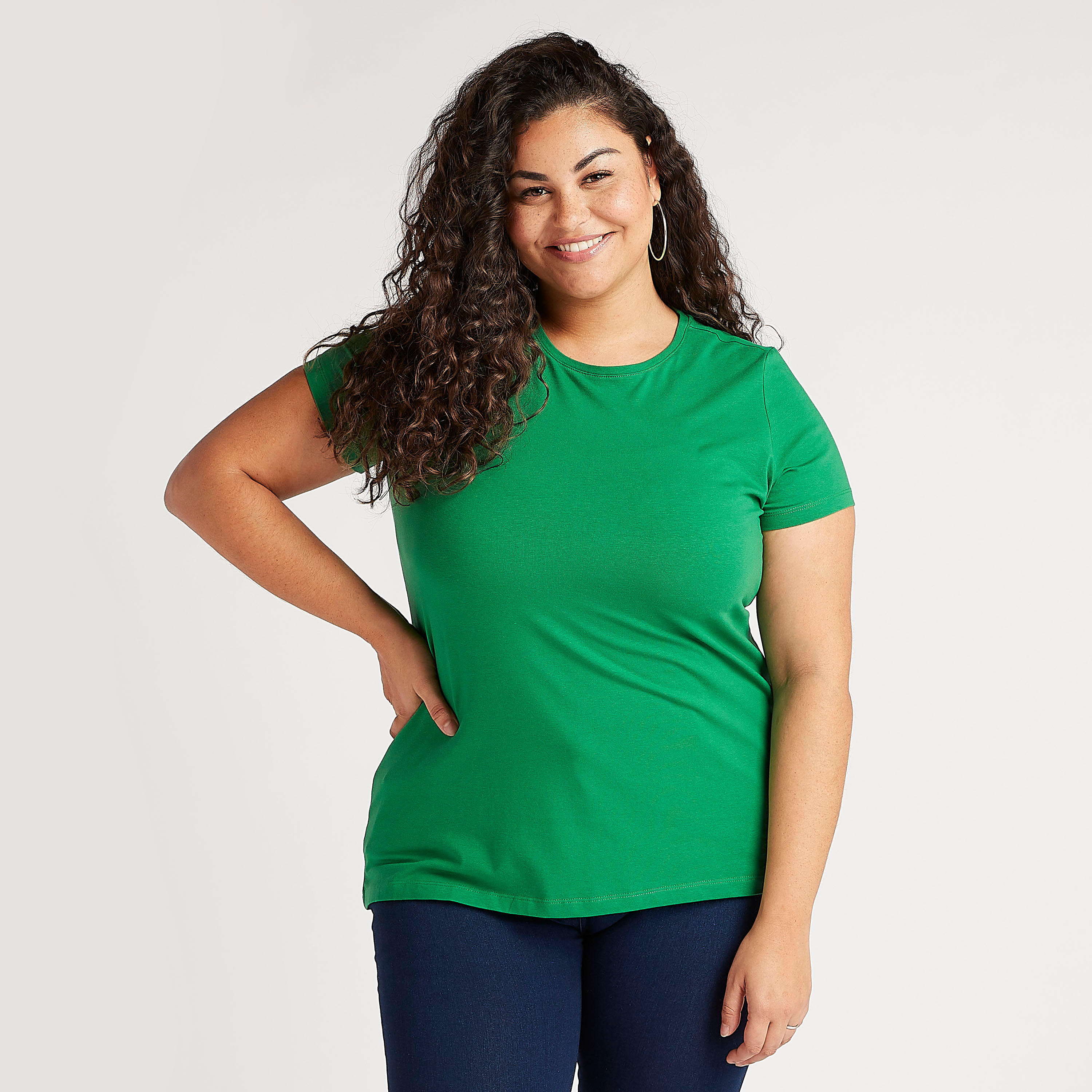 Solid T-shirt with Short Sleeves and Round Neck-women-clothing-tshirts-image-1