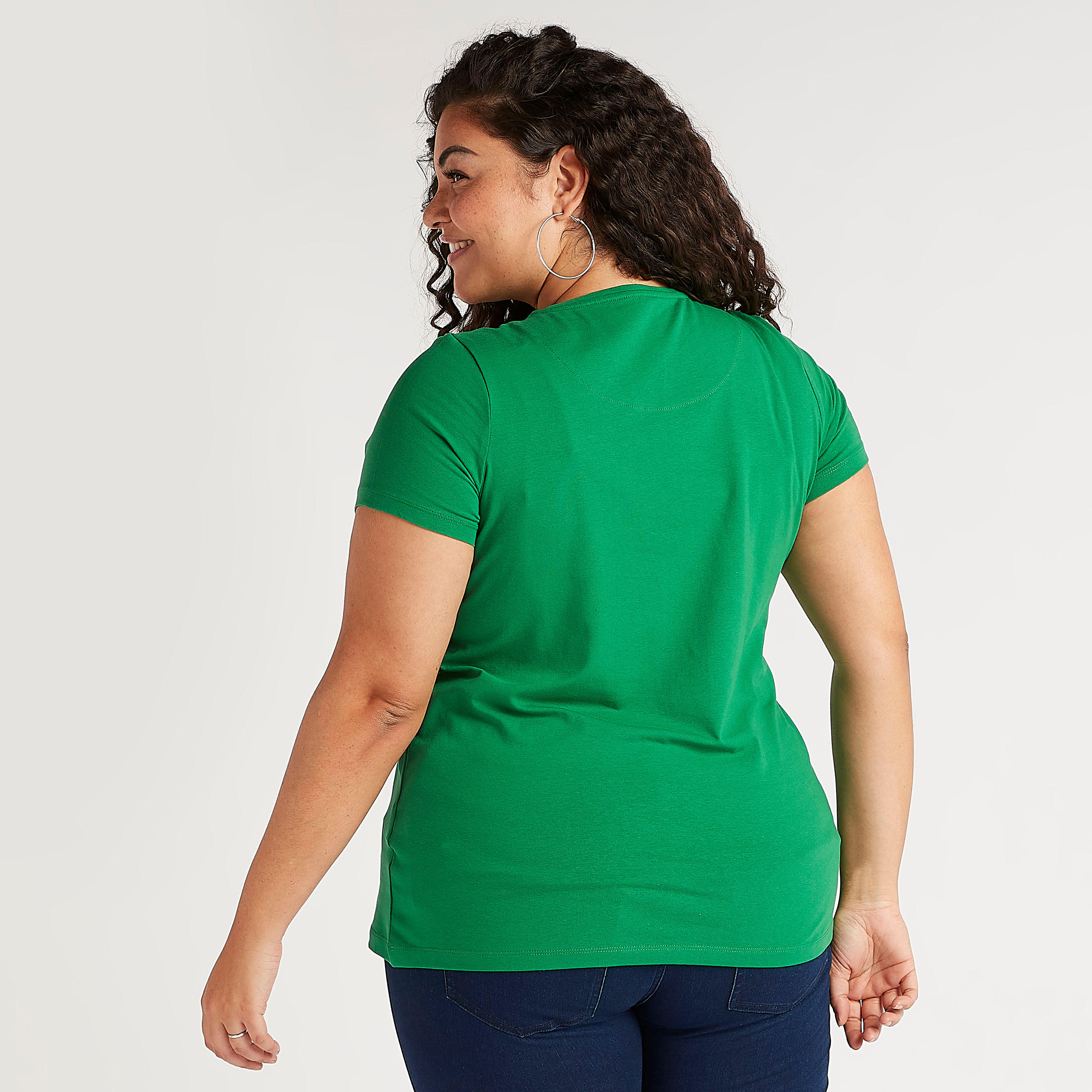 Solid T-shirt with Short Sleeves and Round Neck-women-clothing-tshirts-image-4