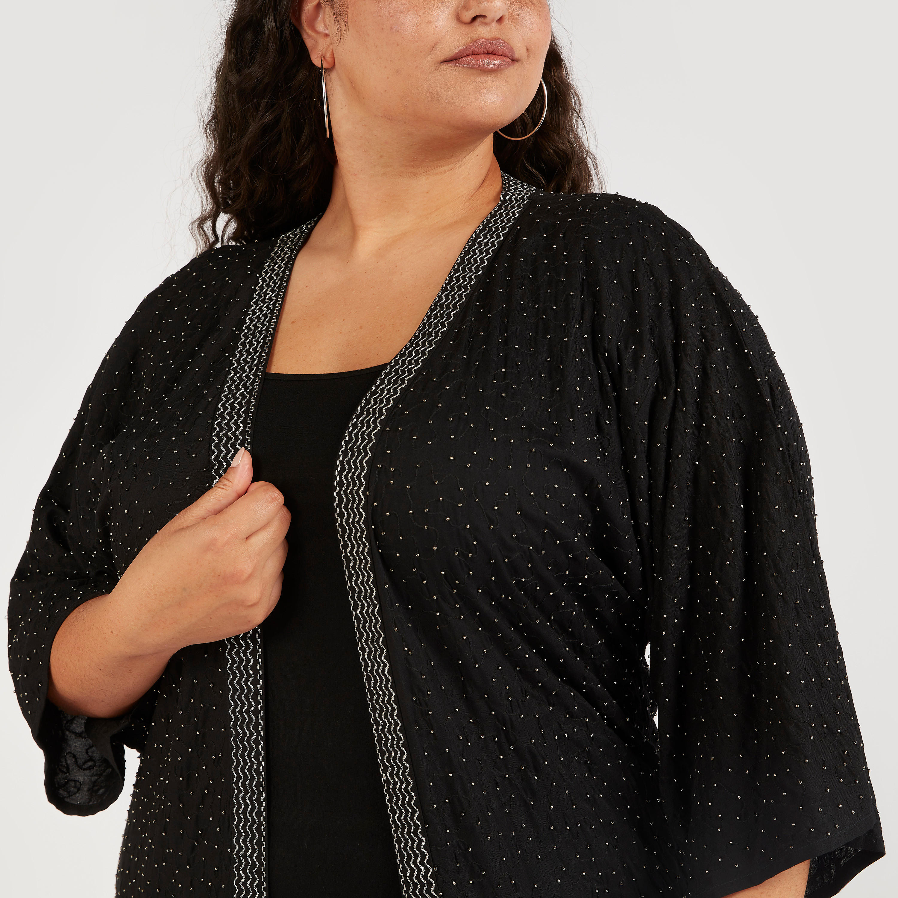 كيب مفتوح من الأمام بطبعات وأكمام 3/4-women-clothing-shirtsandblouses-blouses-image-3