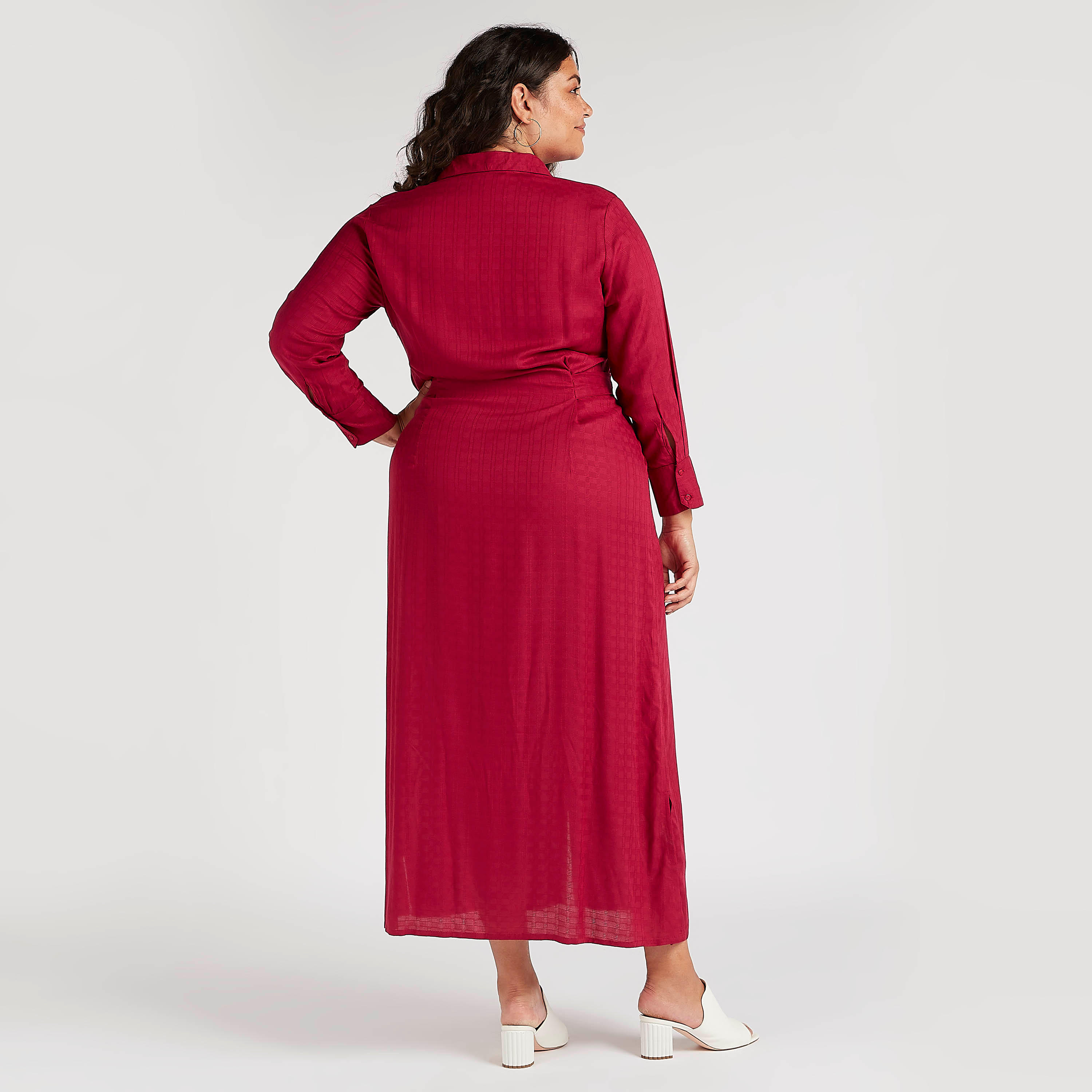 Solid Maxi Shirt Dress with Long Sleeves and Collar-women-clothing-dresses-image-3