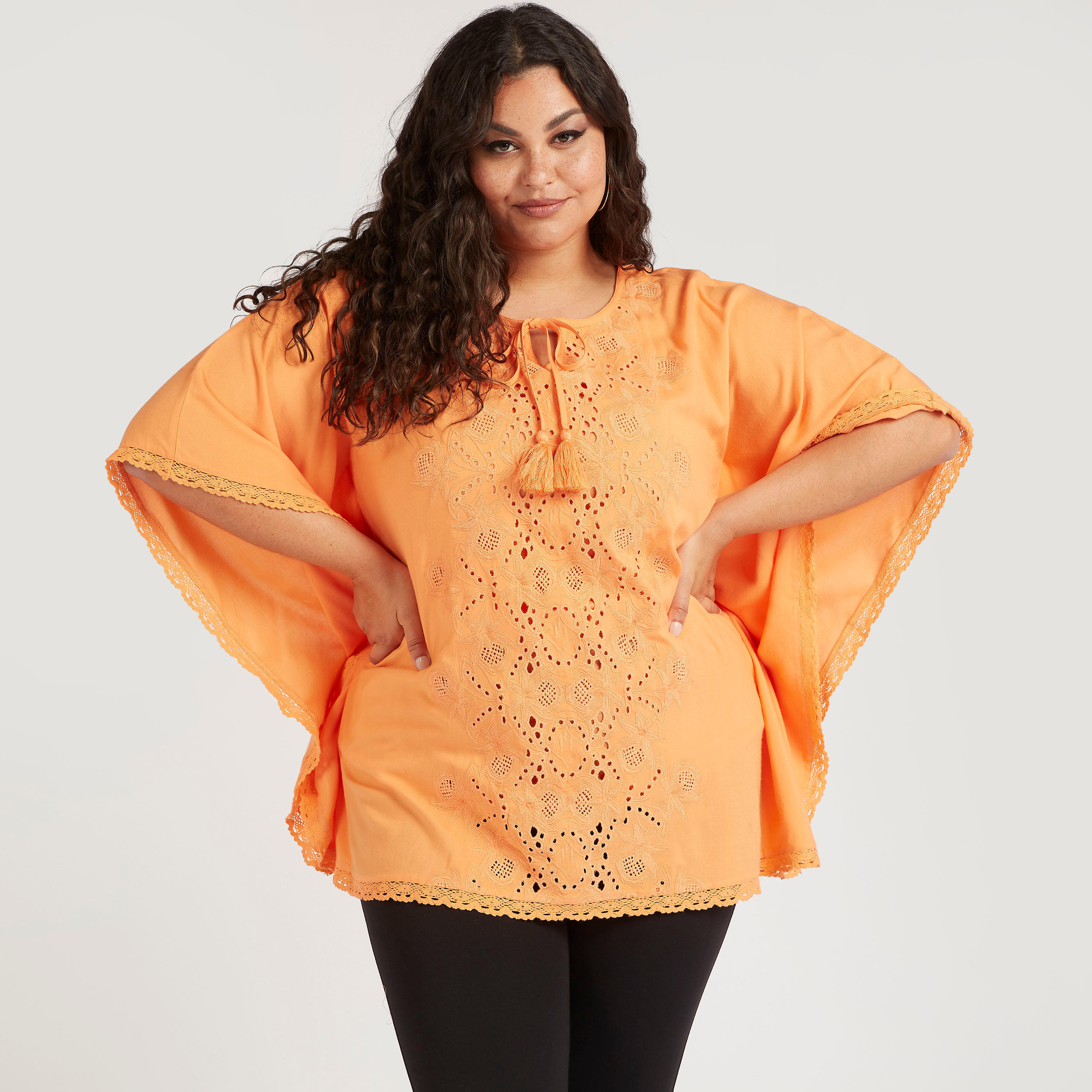 Embroidered Top with Neck Tie-Ups-women-clothing-shirtsandblouses-blouses-image-1