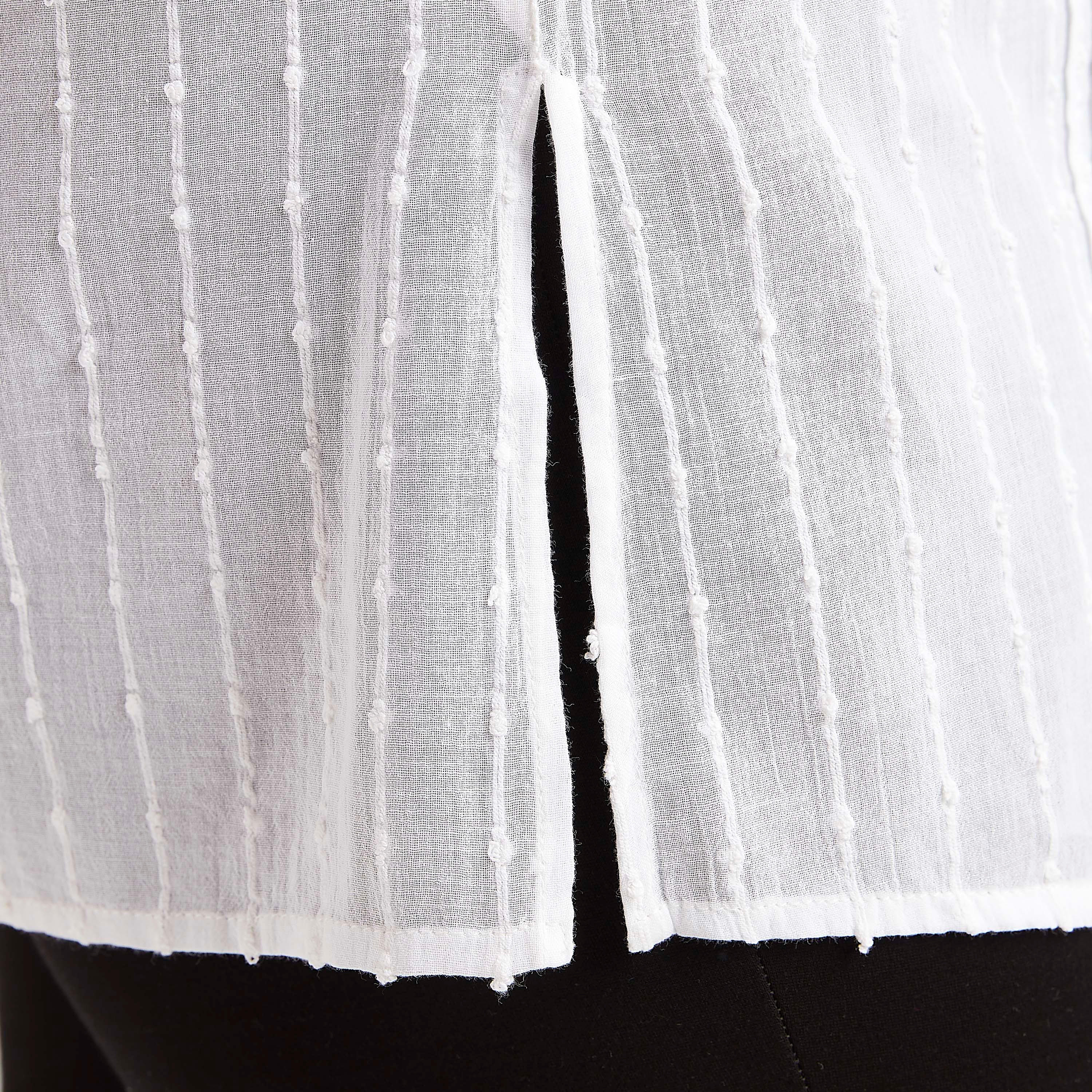 بلوزة بأكمام طويلة وزر إغلاق وتفاصيل دانتيل-women-clothing-shirtsandblouses-blouses-image-4