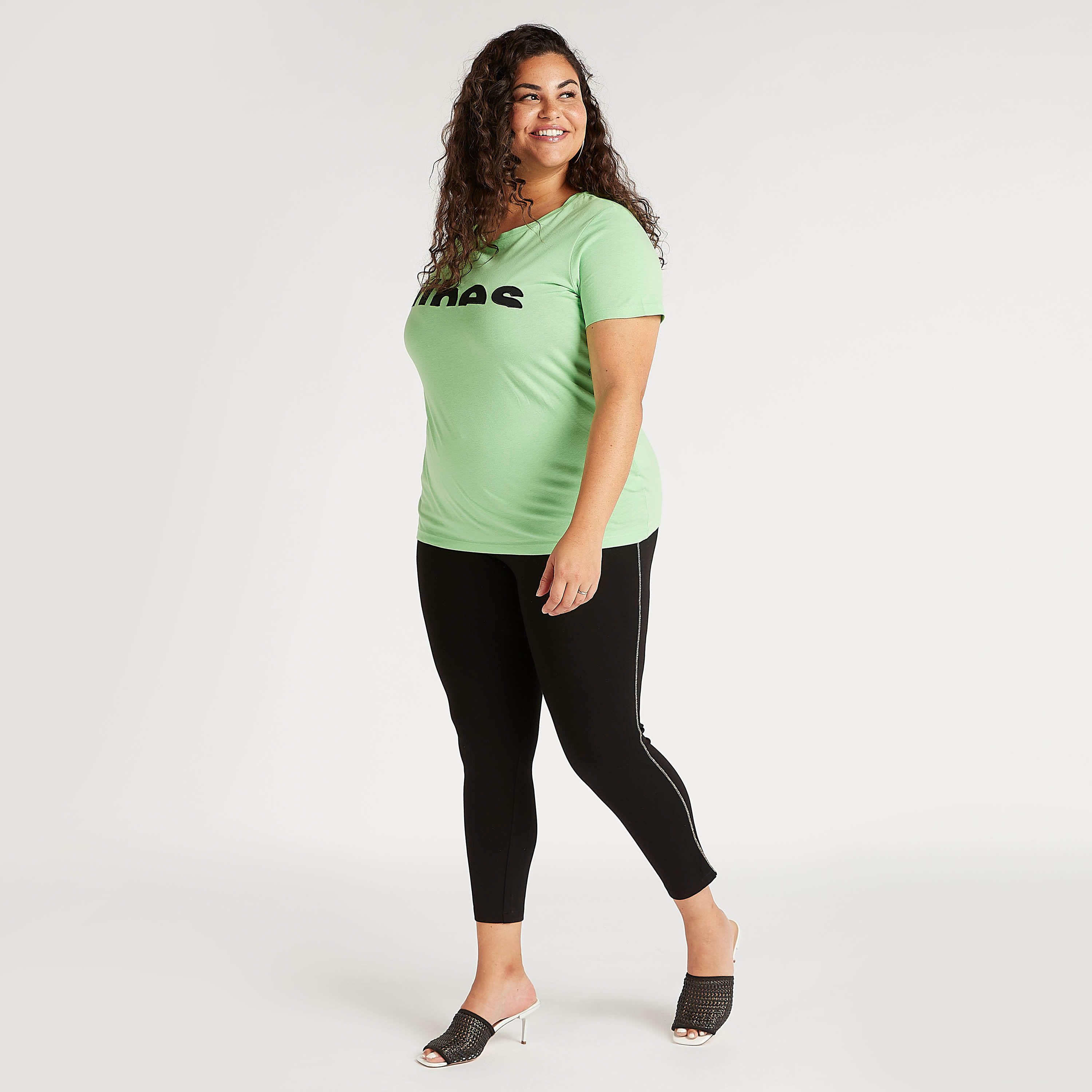Side Solid Ankle Length Mid-Rise Leggings with Elasticated Waist-women-clothing-bottoms-leggings-image-2