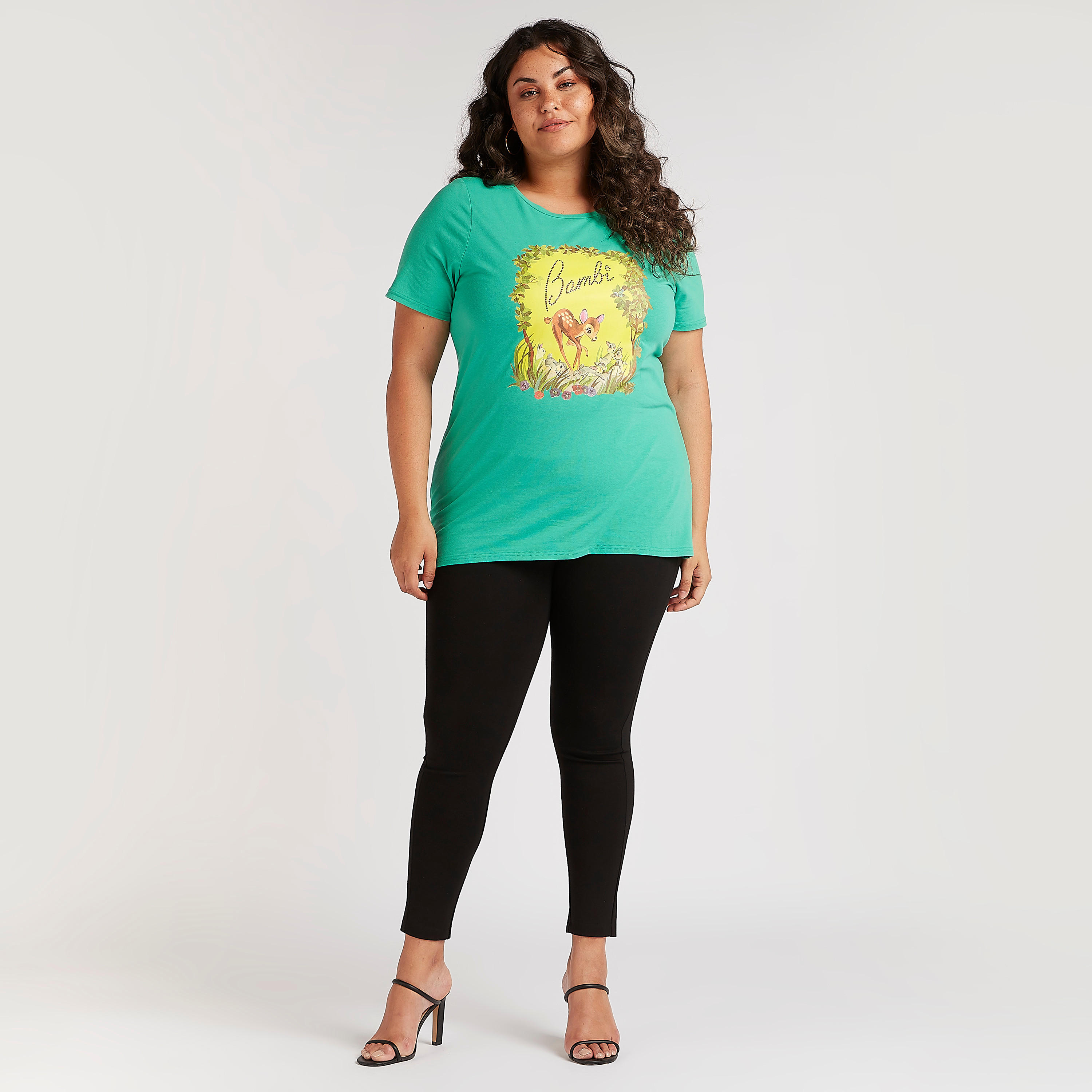 تيشيرت بياقة مستديرة وأكمام قصيرة وطبعات بامبي-women-clothing-tshirts-image-3