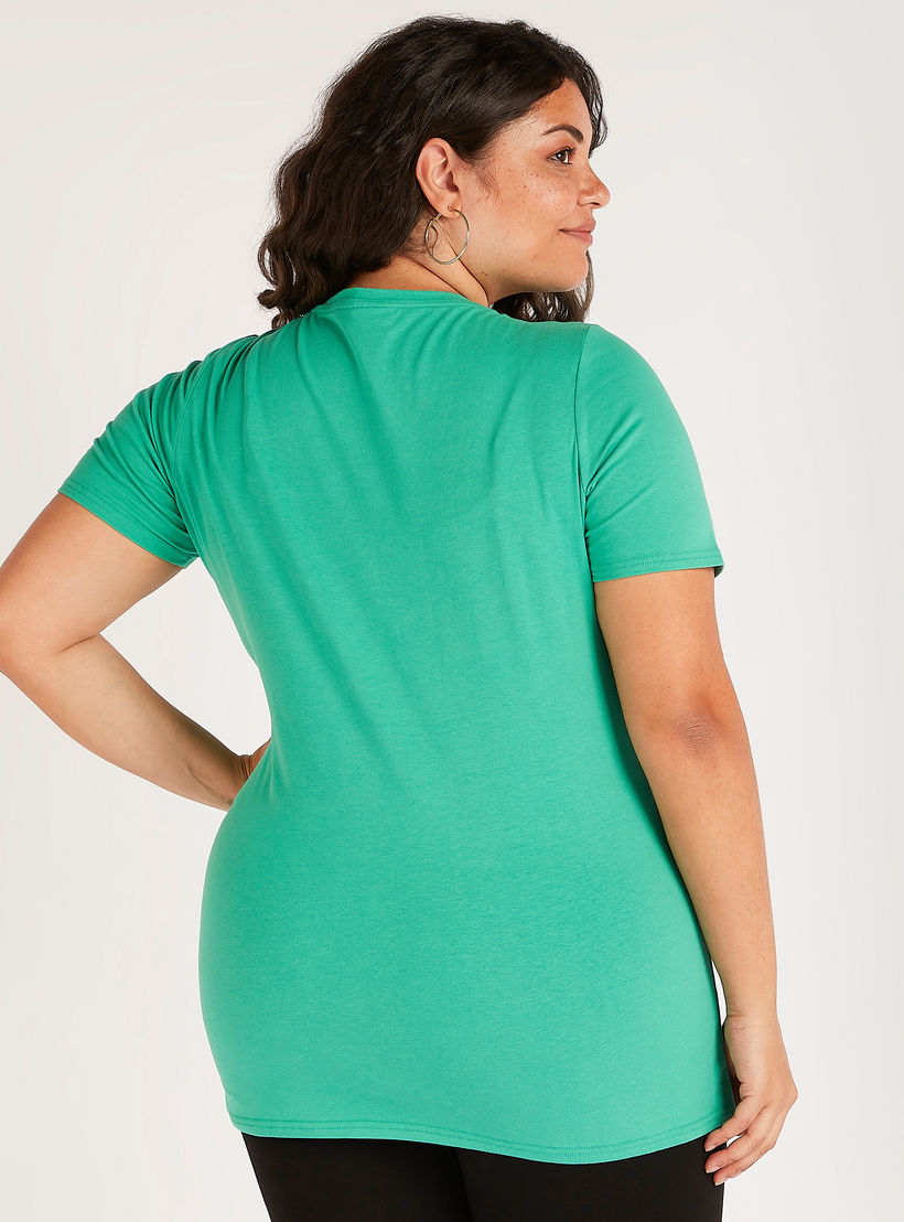تيشيرت بياقة مستديرة وأكمام قصيرة وطبعات بامبي-women-clothing-tshirts-image-1