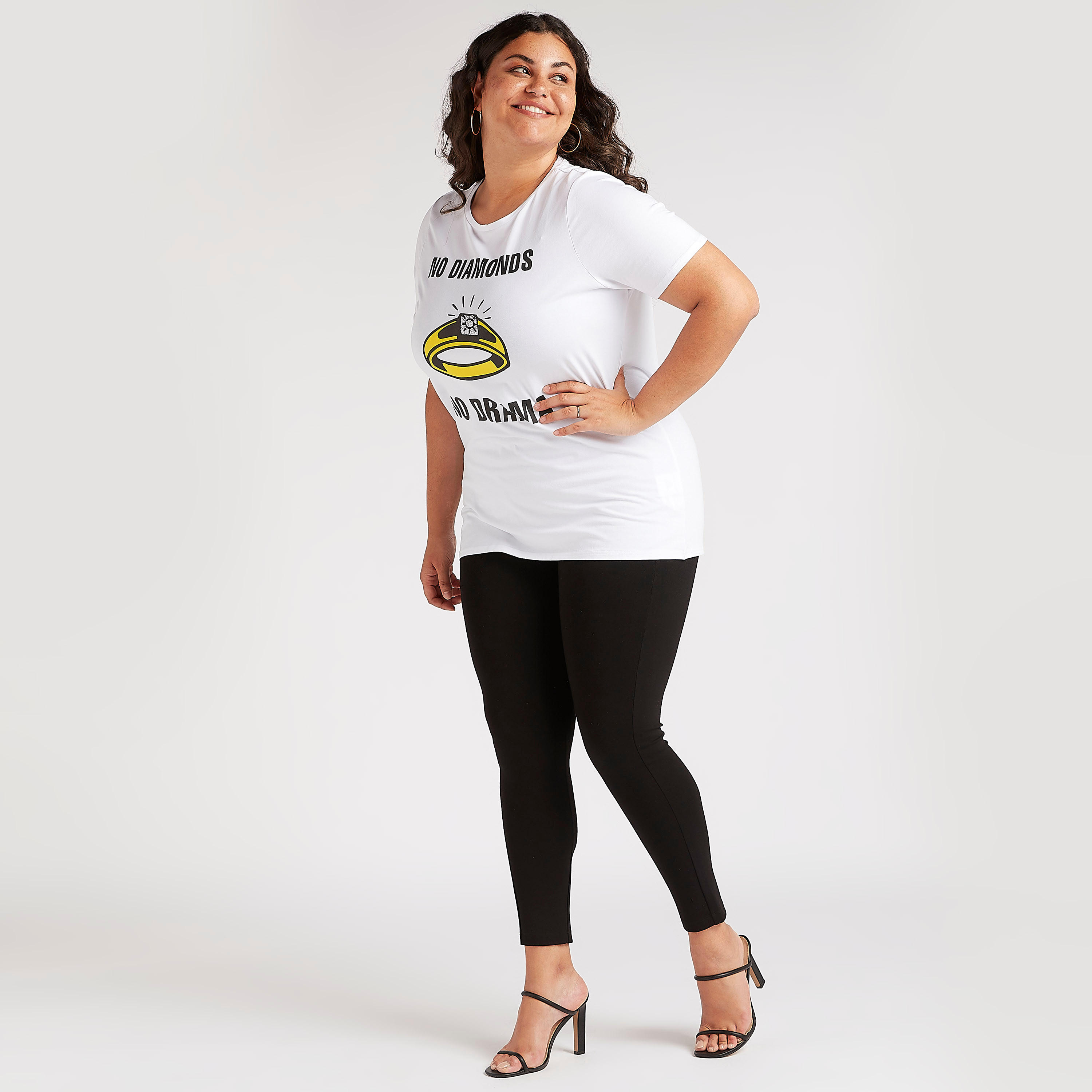 Printed Crew Neck T-shirt with Short Sleeves-women-clothing-tshirts-image-2
