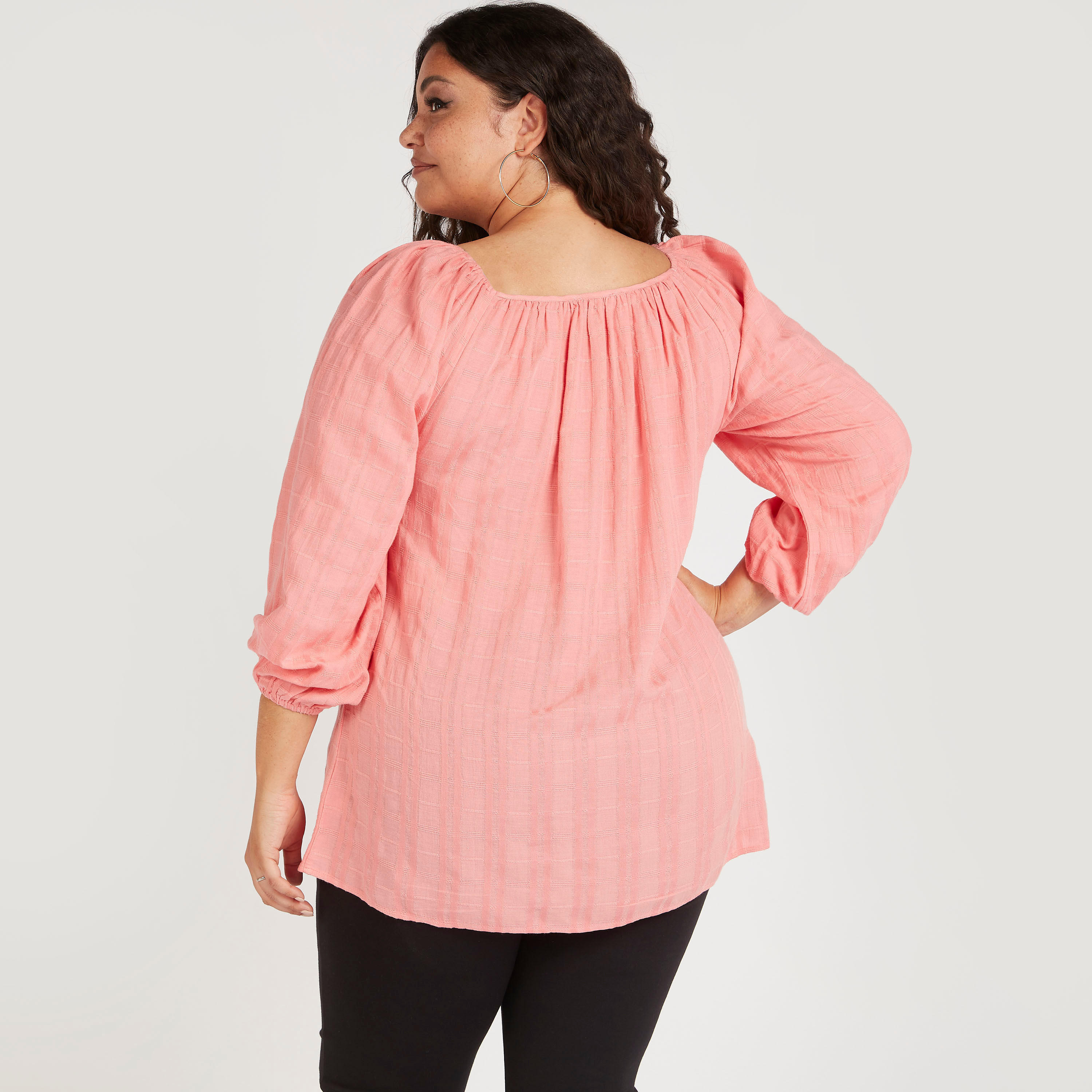 Textured Top with Long Sleeves and Elasticated Neck-women-clothing-shirtsandblouses-blouses-image-4