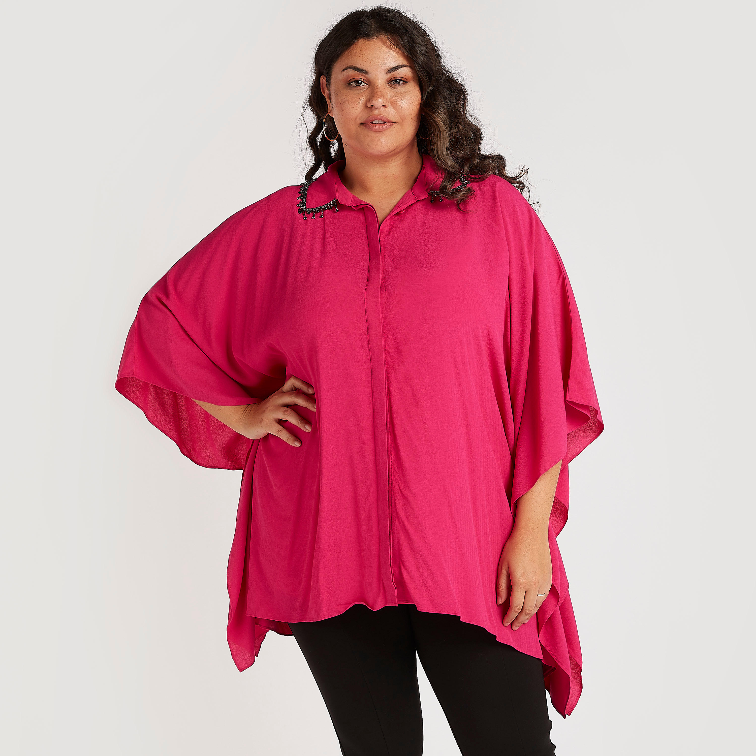 Solid Kaftan Tunic with Embellished Collar-women-clothing-shirtsandblouses-blouses-image-1