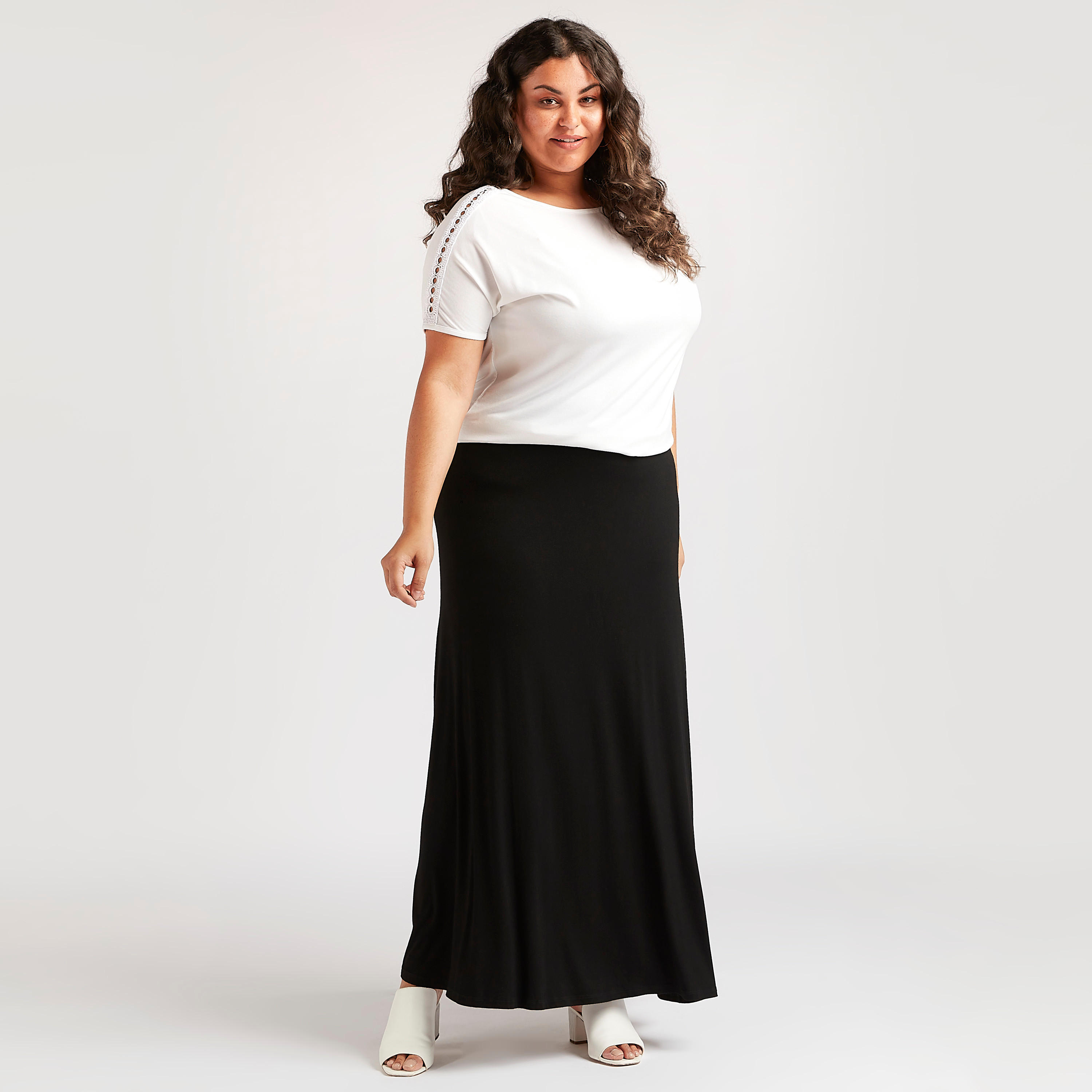 تنورة سادة إيه لاين طويلة بخصر مطّاطي-women-clothing-bottoms-skirts-image-3