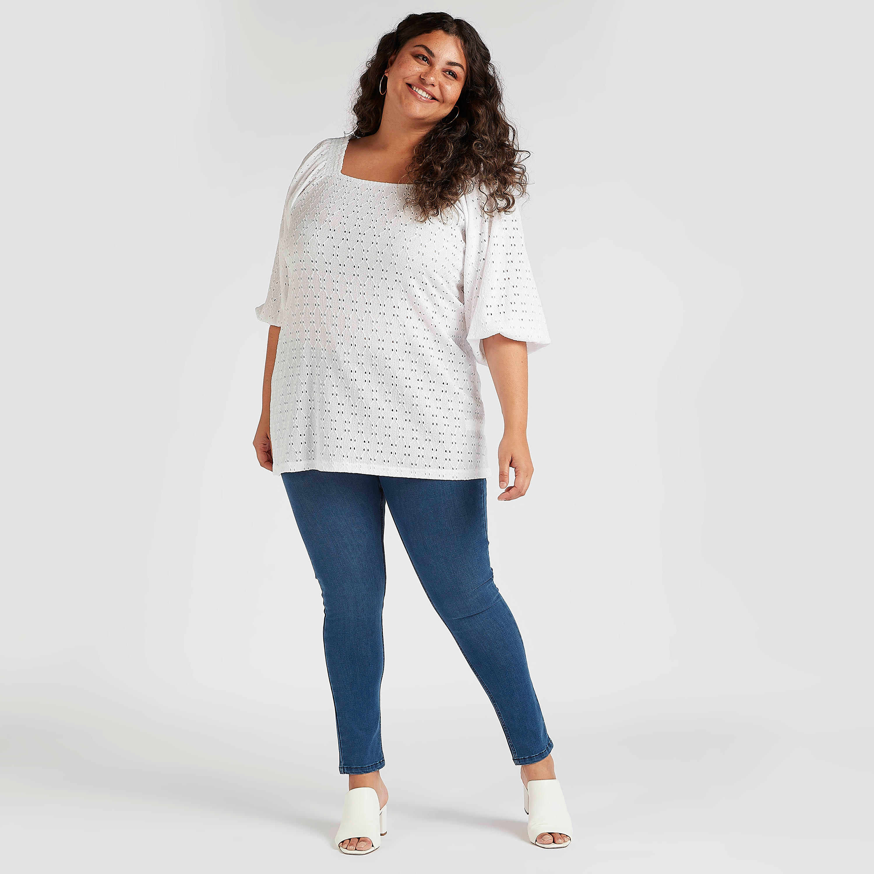 بلوزة بارزة الملمس بياقة قارب وأكمام 3/4-women-clothing-shirtsandblouses-blouses-image-2