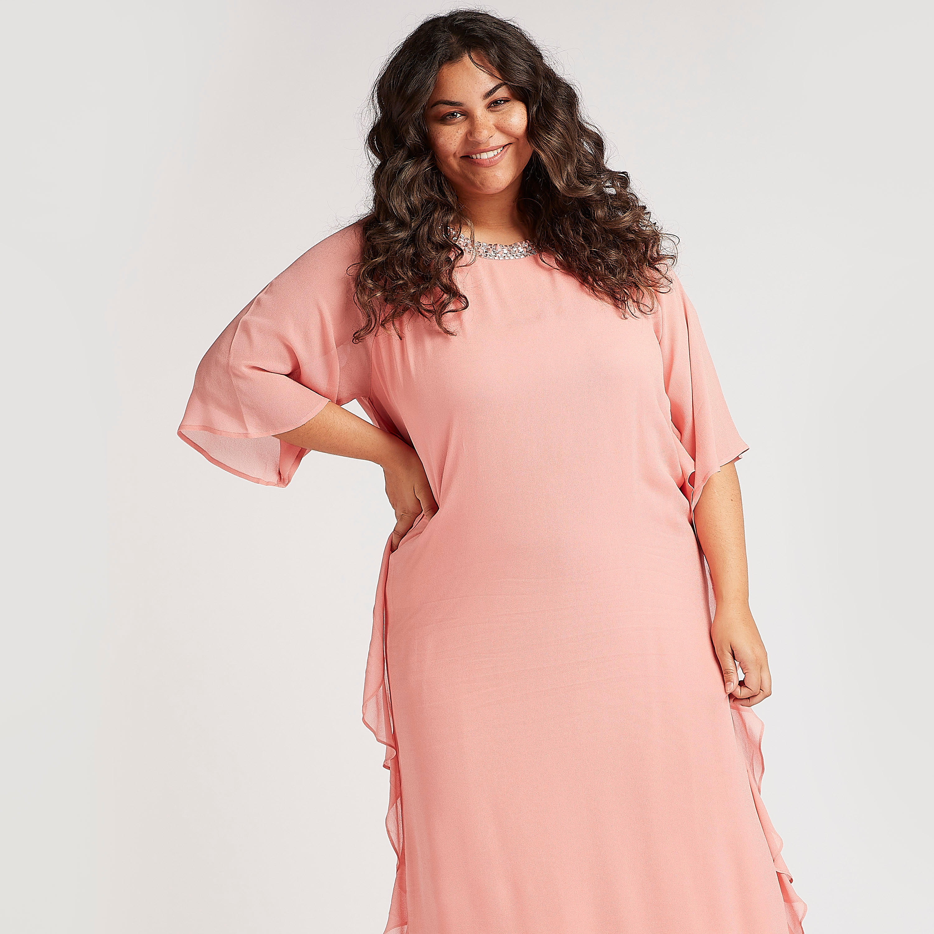 فستان واسع ميدي مزيّن بأكمام واسعة-women-clothing-dresses-image-1