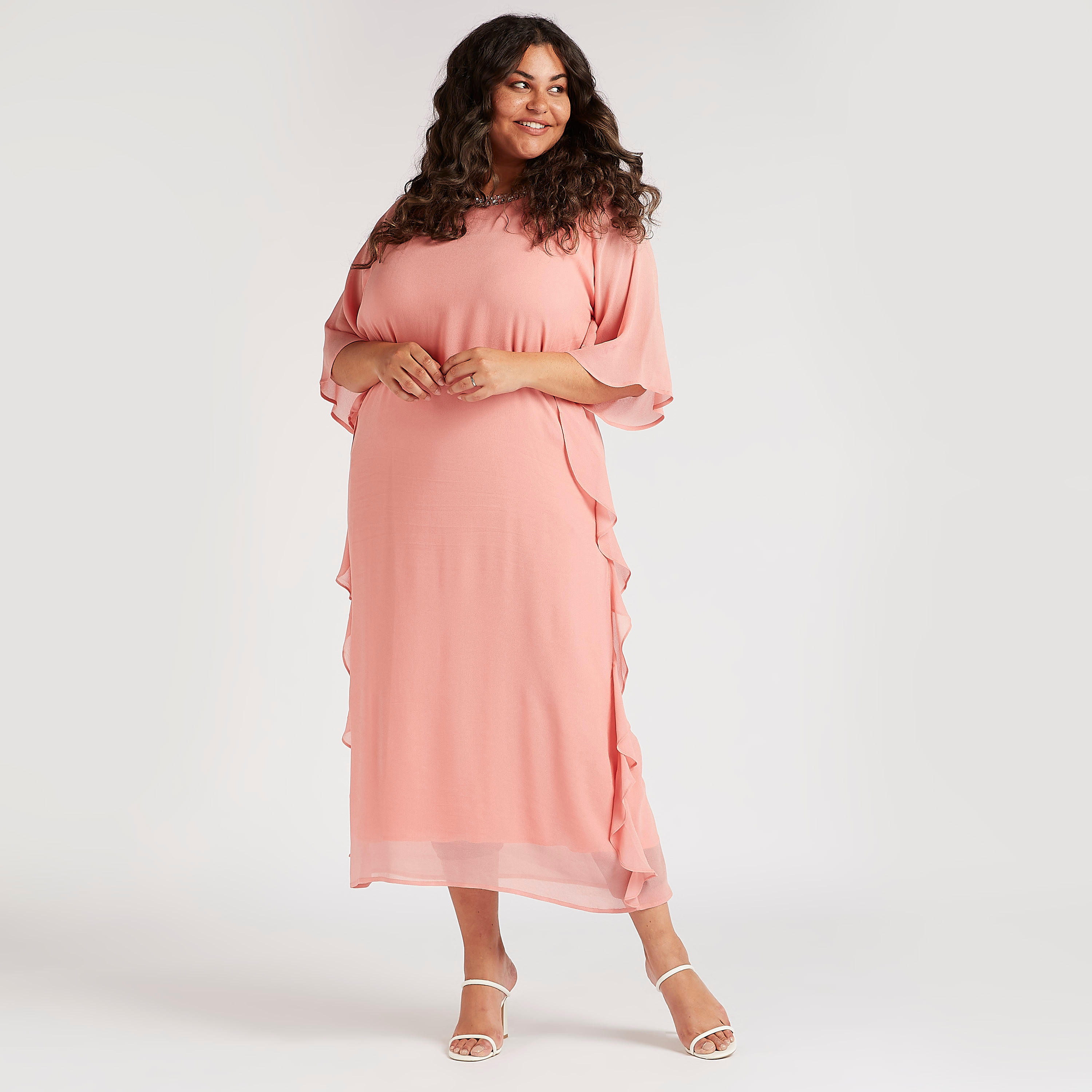 فستان واسع ميدي مزيّن بأكمام واسعة-women-clothing-dresses-image-2