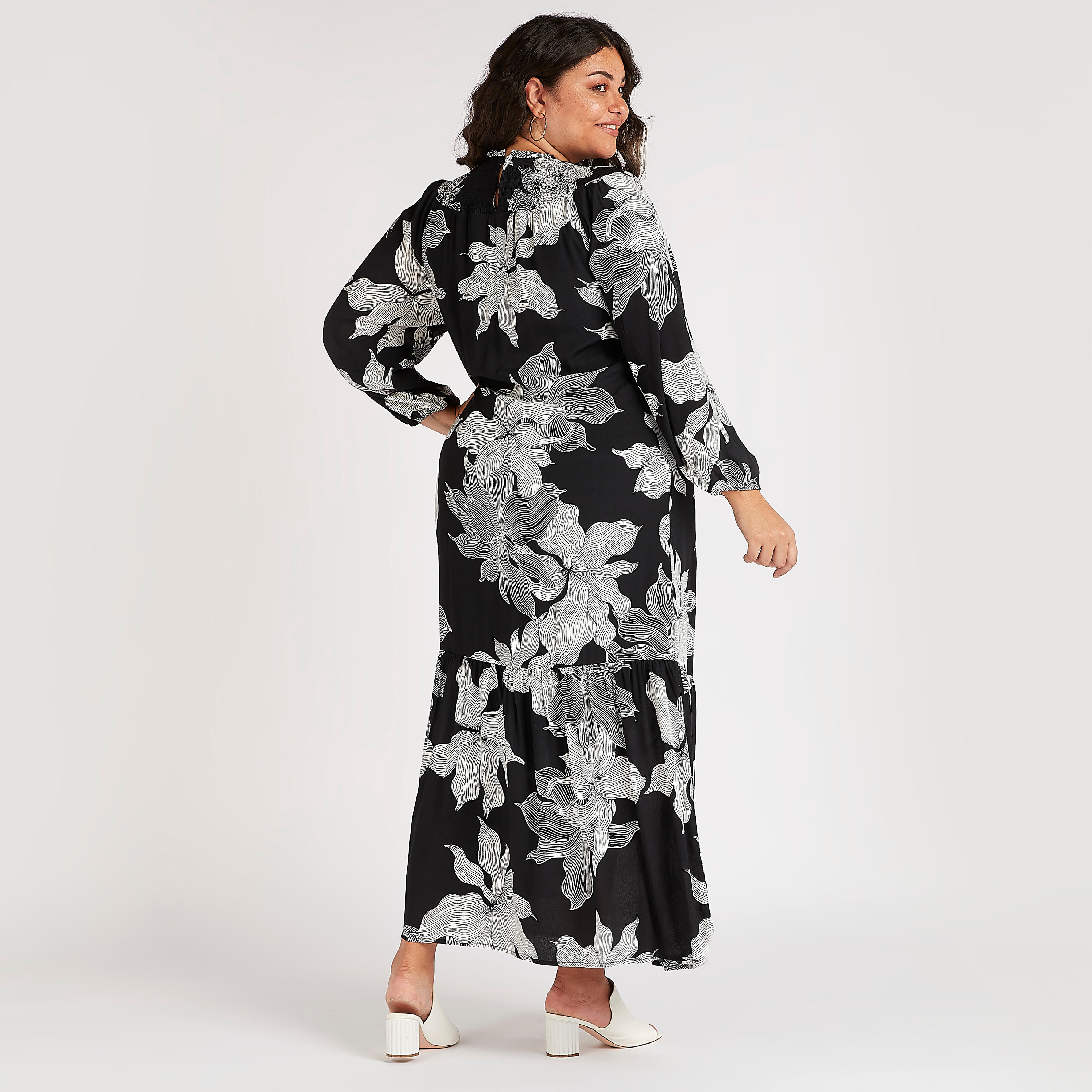 فستان طويل إيه لاين بدرزات وطبعات زهرية-women-clothing-dresses-image-5
