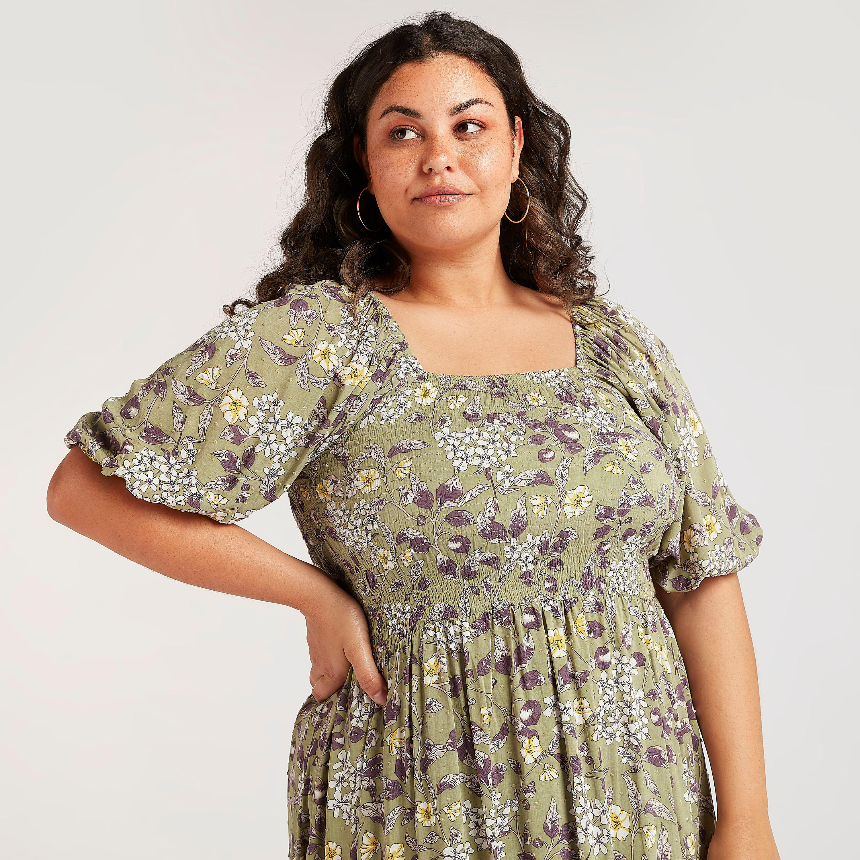 فستان طويل إيه لاين بدرزات وطبعات زهرية-women-clothing-dresses-image-3