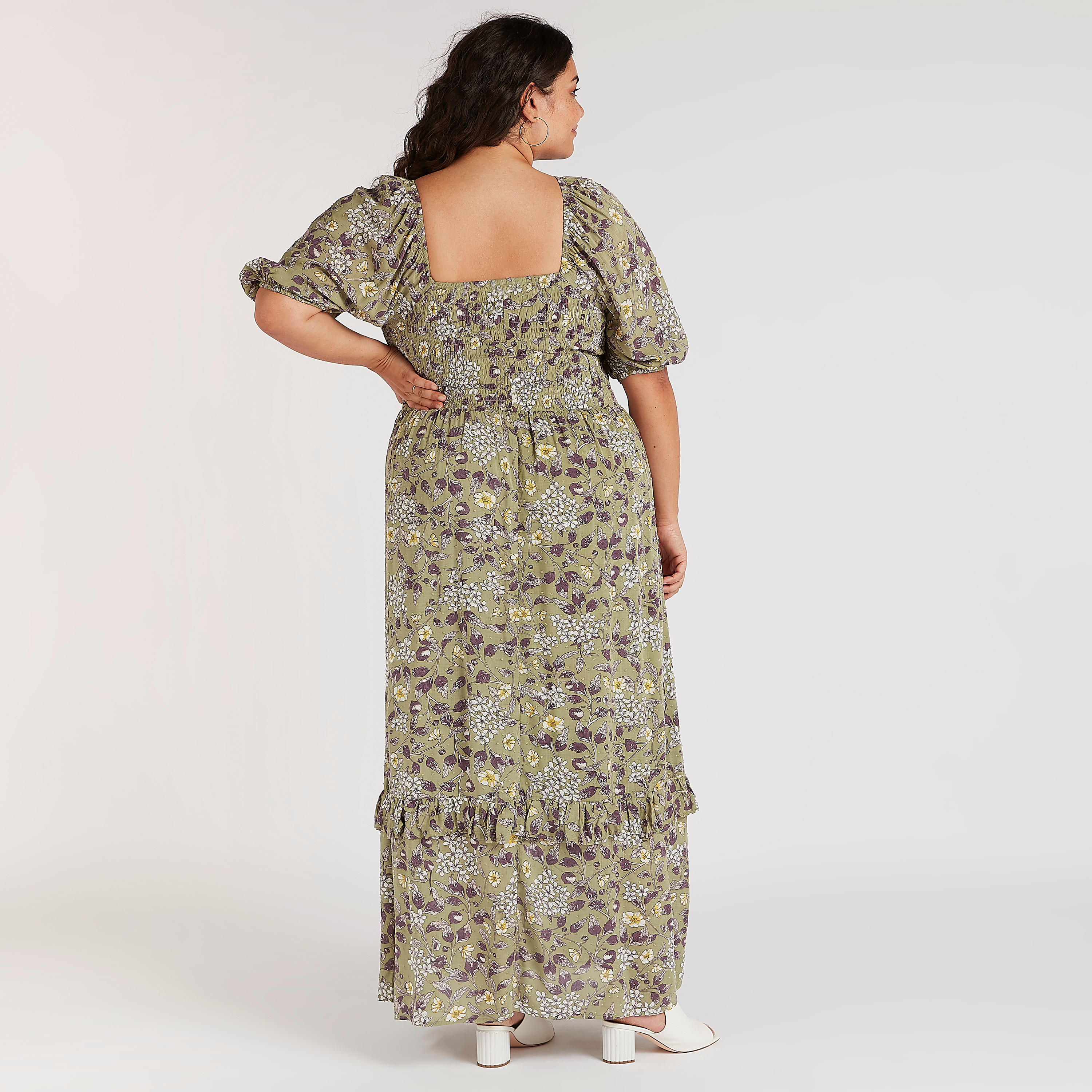 فستان طويل إيه لاين بدرزات وطبعات زهرية-women-clothing-dresses-image-5