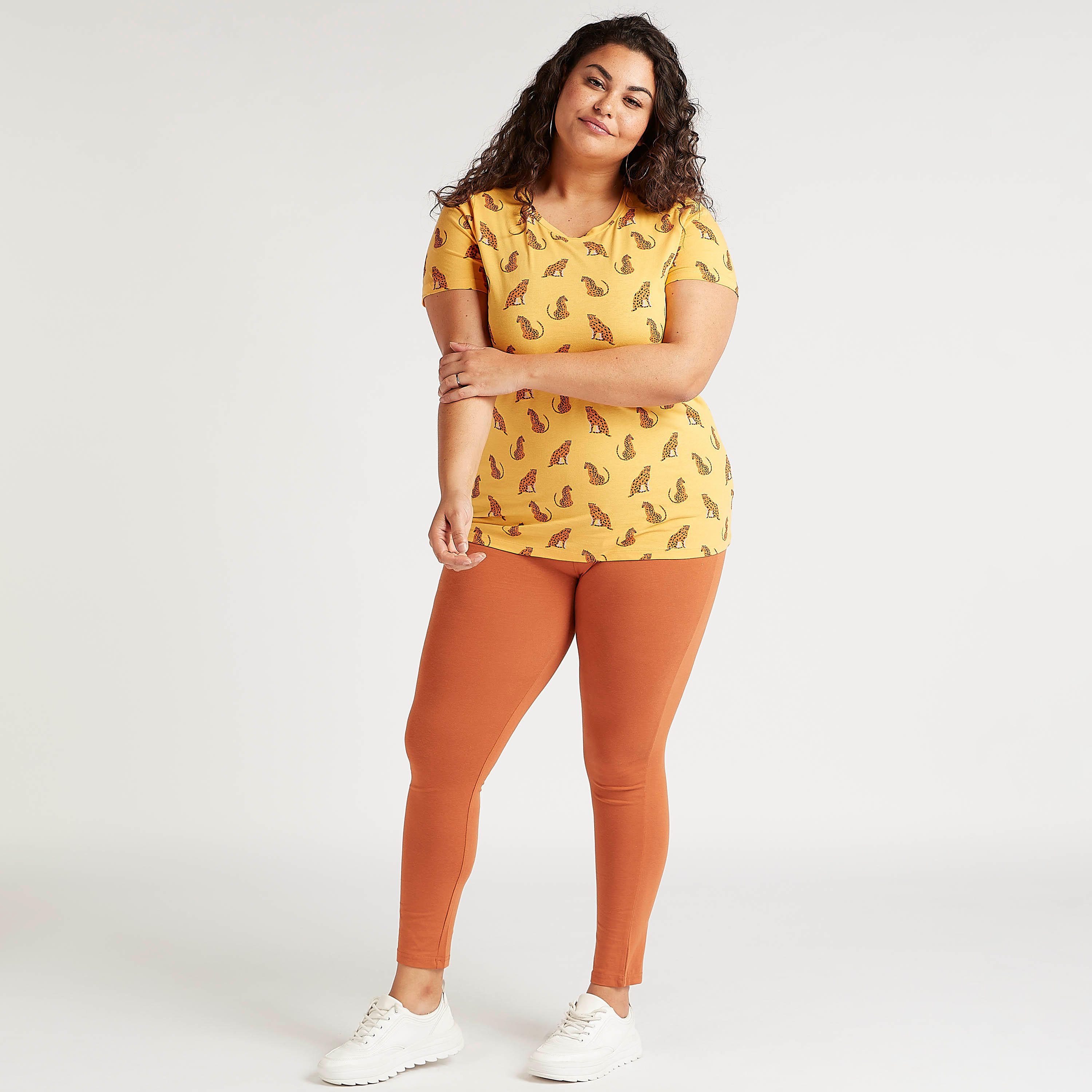Animal Print T-shirt with Short Sleeves-women-clothing-tshirts-image-2
